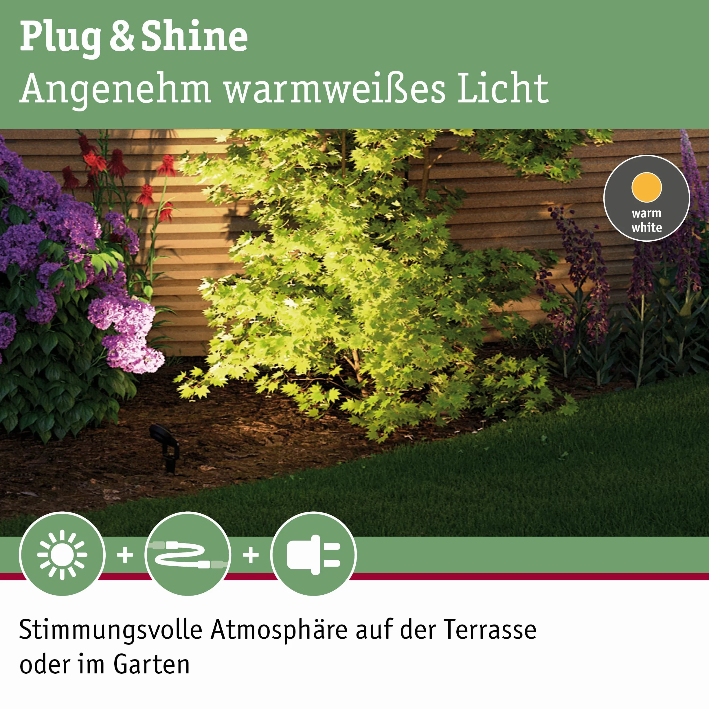 Paulmann 93689 Plug & Shine lampa zewnętrzna LED Sting 3x6W ściemn. kolec ogrodowy antracyt 3000K