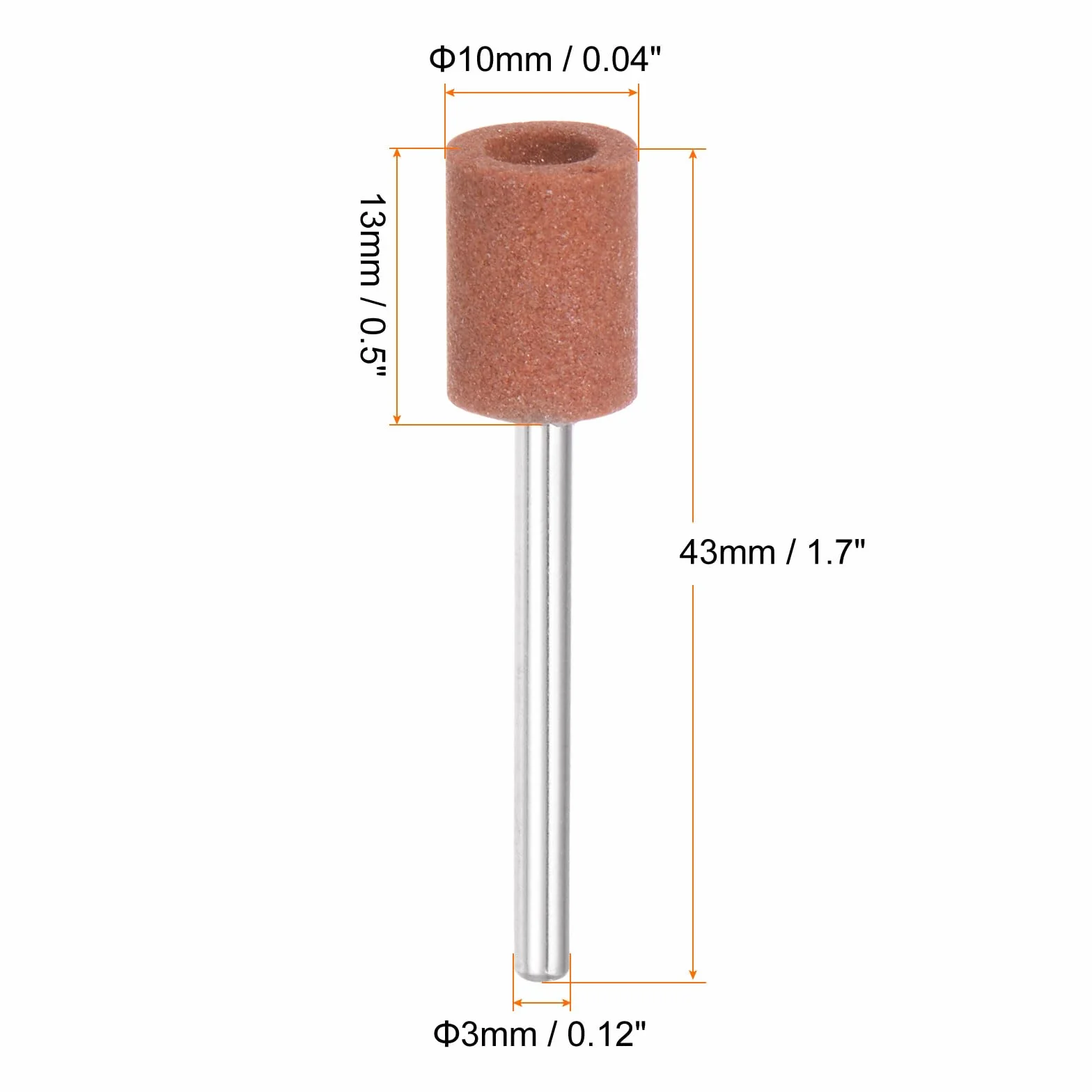 QUARKZMAN 18 szt. Wklęsłe głowice do szlifowania metalu 10 mm bity brązowy