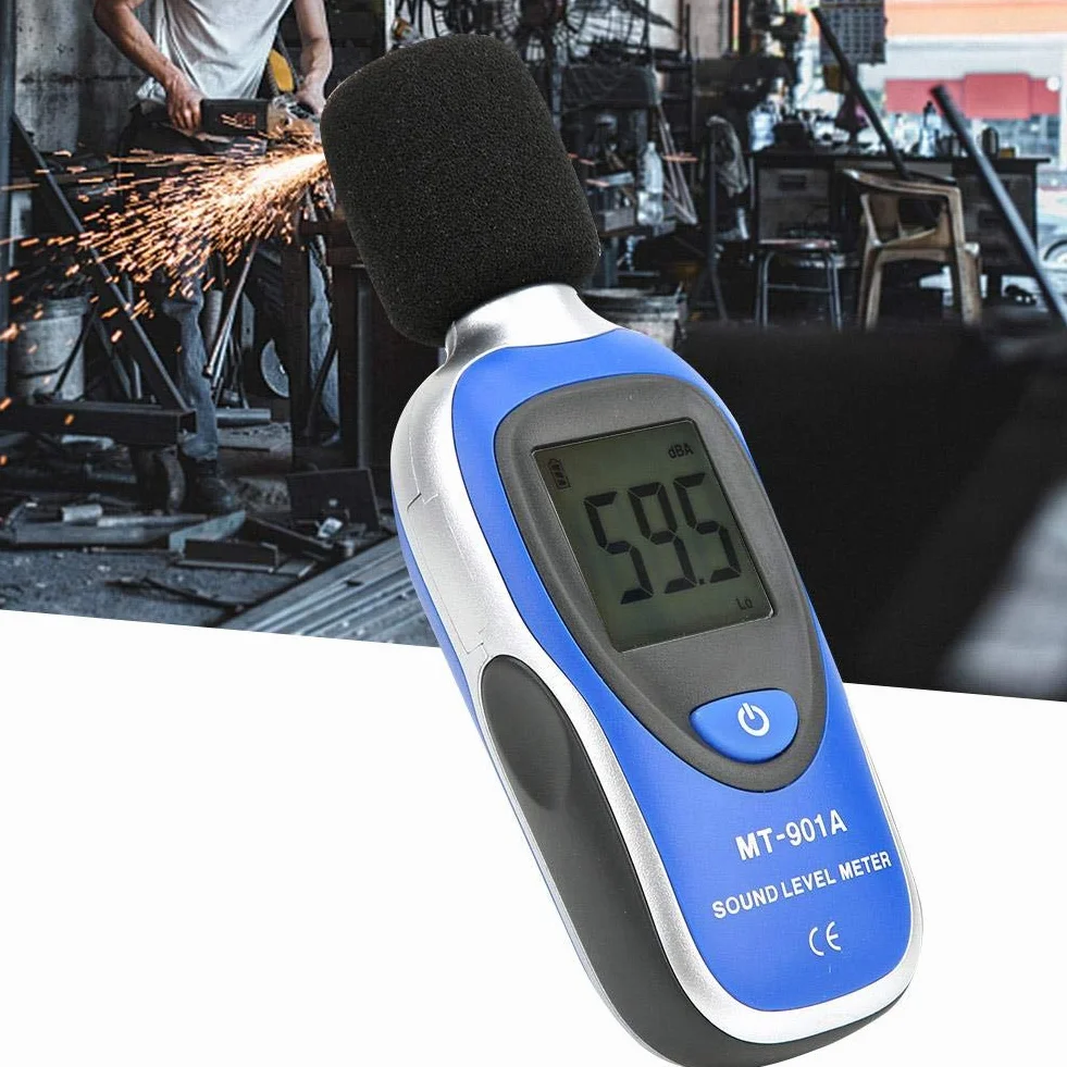Cyfrowy miernik poziomu dźwięku MT-901A LCD przenośny czujnik szumów 30-130 dB