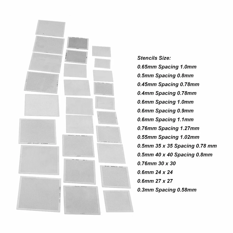 Szablony Uniwersalne 27 szt. Zestaw Szablonów BGA Reballing Rework
