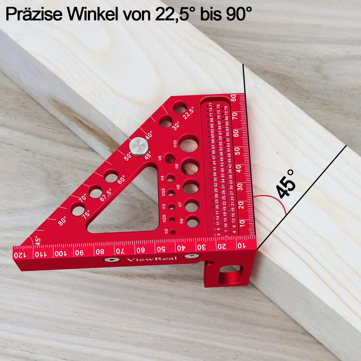 Wielofunkcyjny kąt nachylenia 3D, 22,5-90, ze stopu aluminium, precyzyjne narzędzie pomiarowe