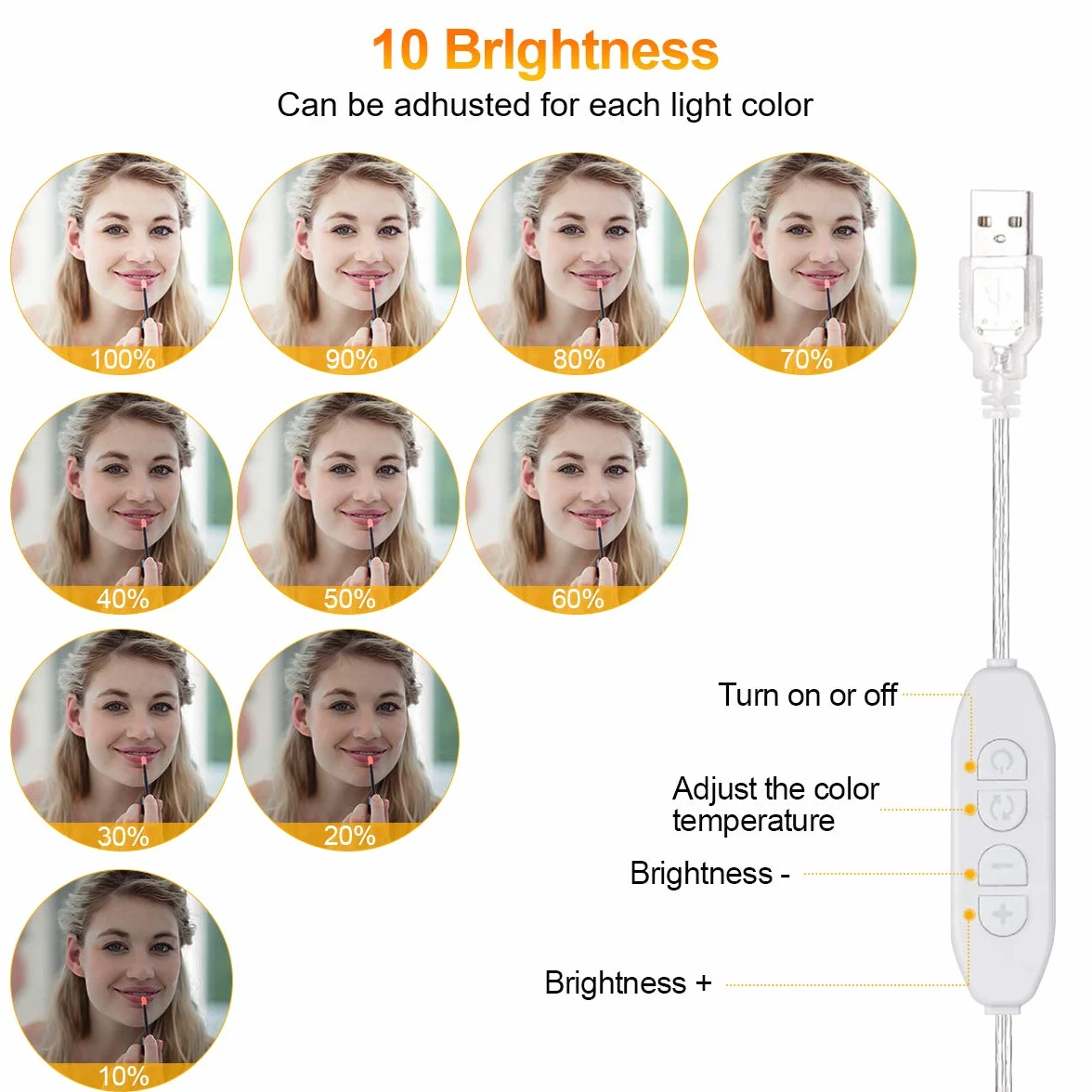 Unisun Lampa LED do Lustra z Przełącznikiem 3 Kolory 10 Ściemnianych 6500 K
