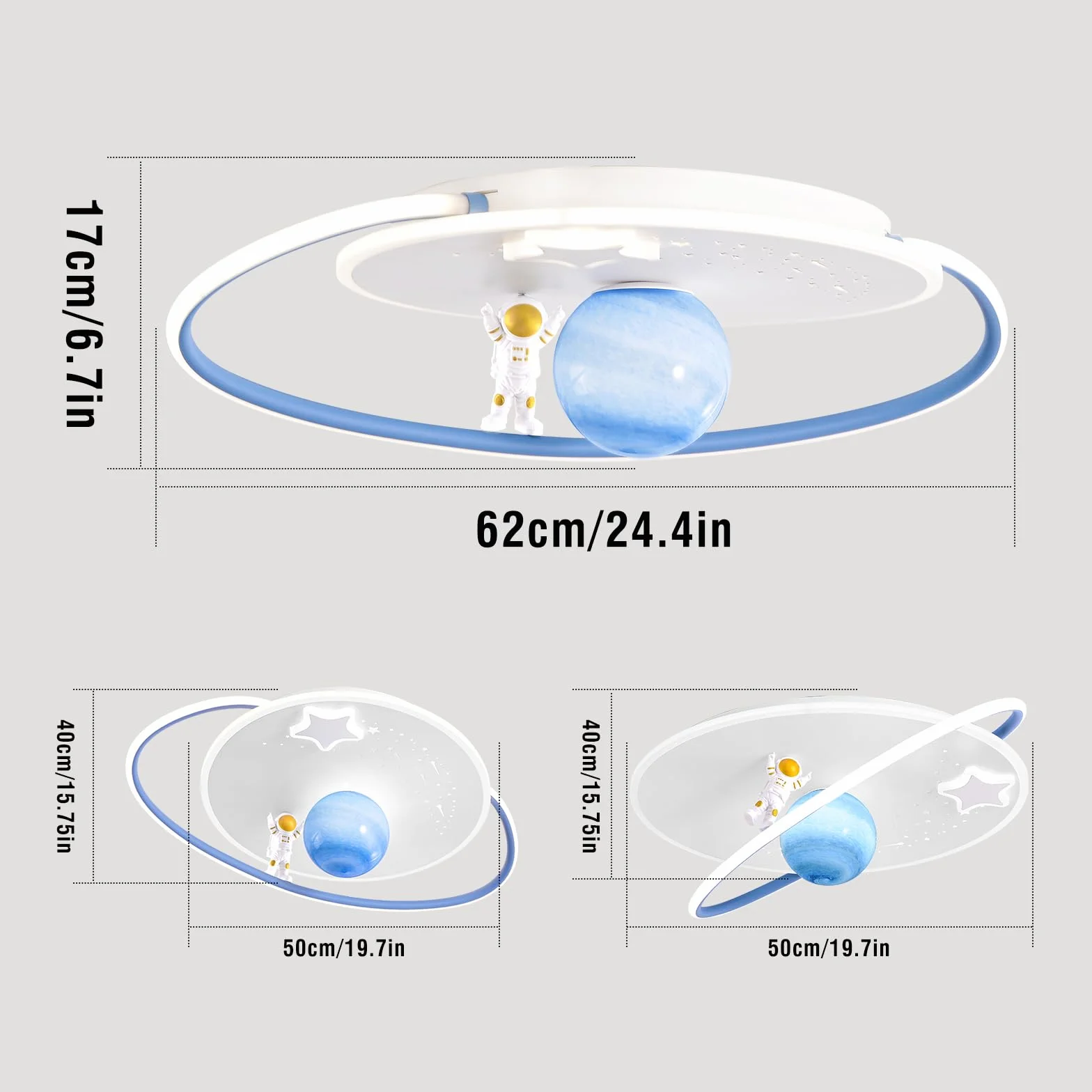 Lampa Dziecięca Sufitowa LED Astronauta do Pokoju Dziecięcego, Salonu, Sypialni