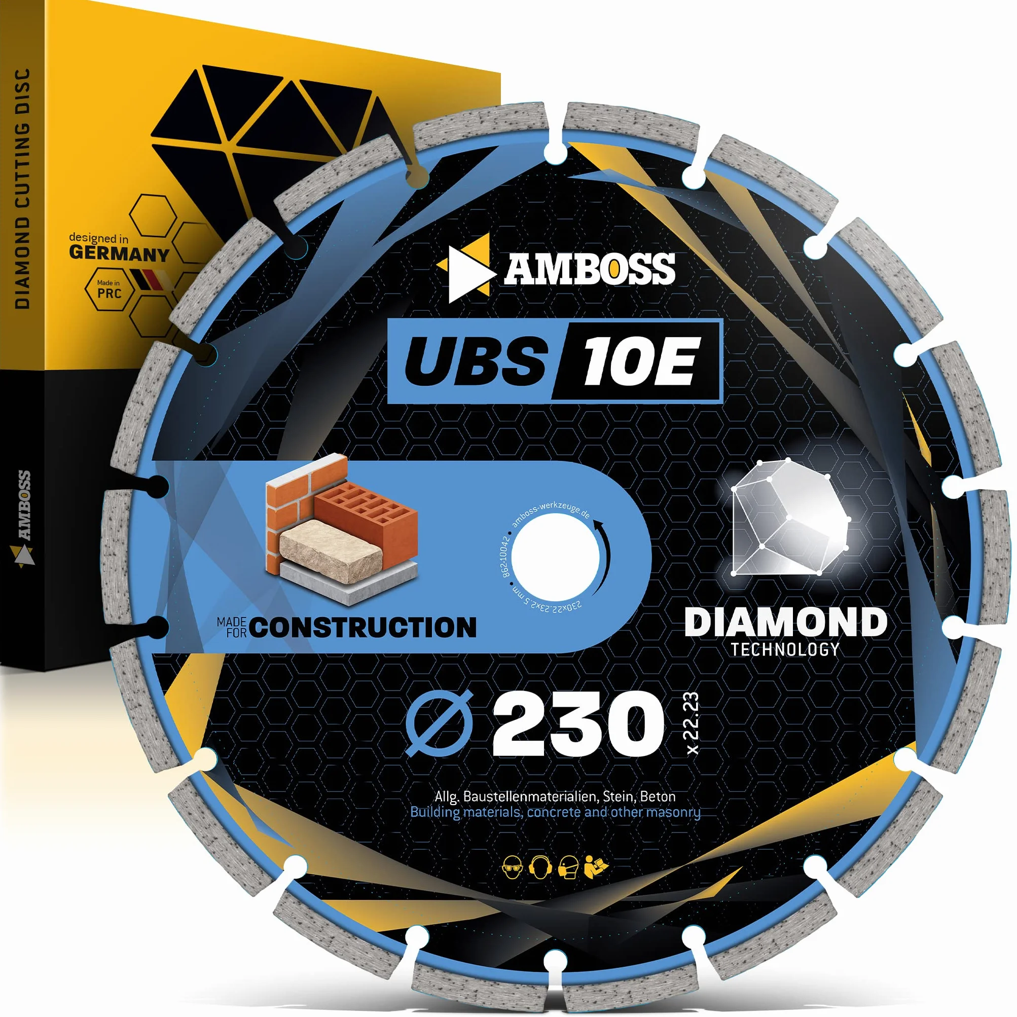 Amboss diamentowa tarcza do cięcia UBS 10E 230 mm x 22,23 mm beton