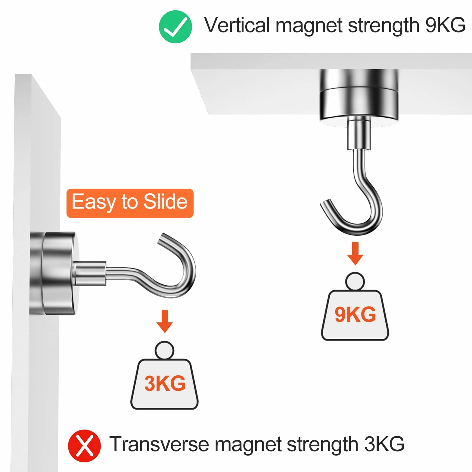 Haczyki magnetyczne E20 Gvolatee 6 sztuk