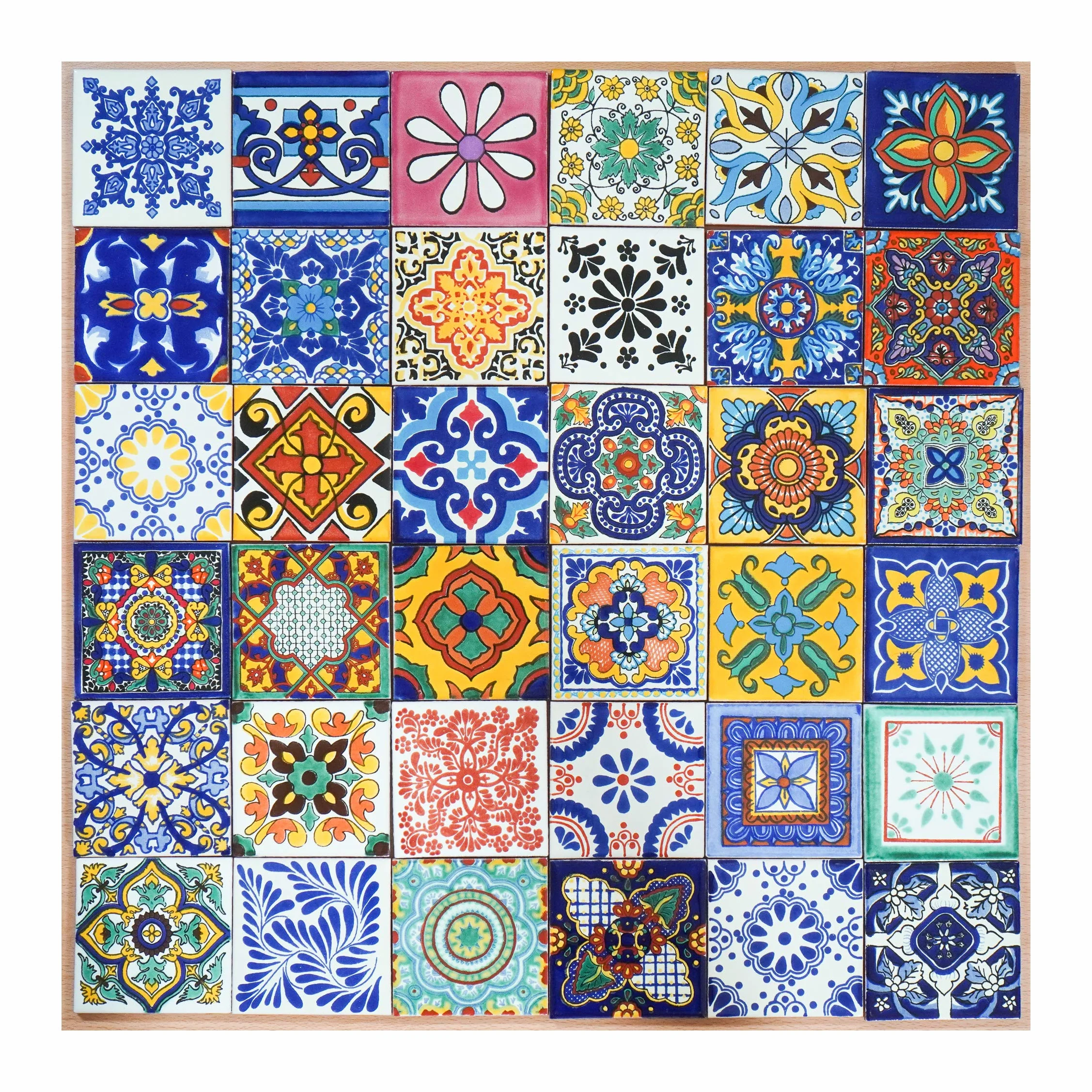 Zestaw 36 płytek Talavera 10,5 cm Aleatorio