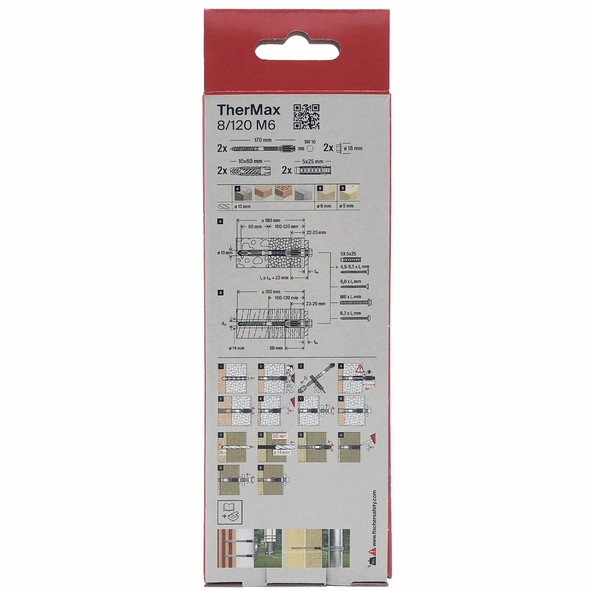 fischer System montażowy TherMax 8/120 M6 kotwy izolacyjne do zewnętrznych systemów izolacji termicznej
