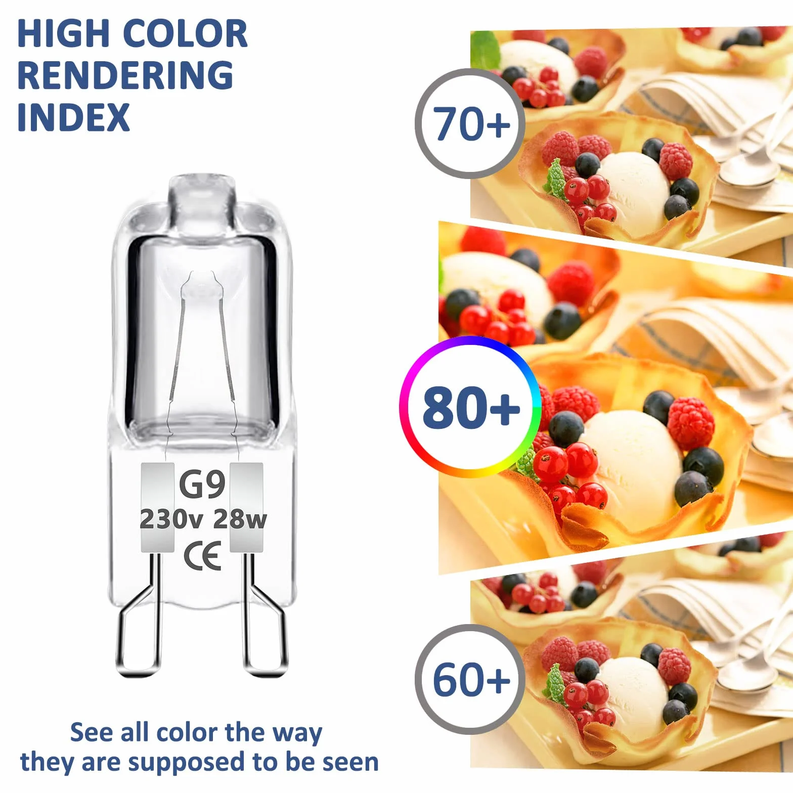 Żarówki halogenowe G9 28W 230V ściemniane 2700K 320lm ciepła biel