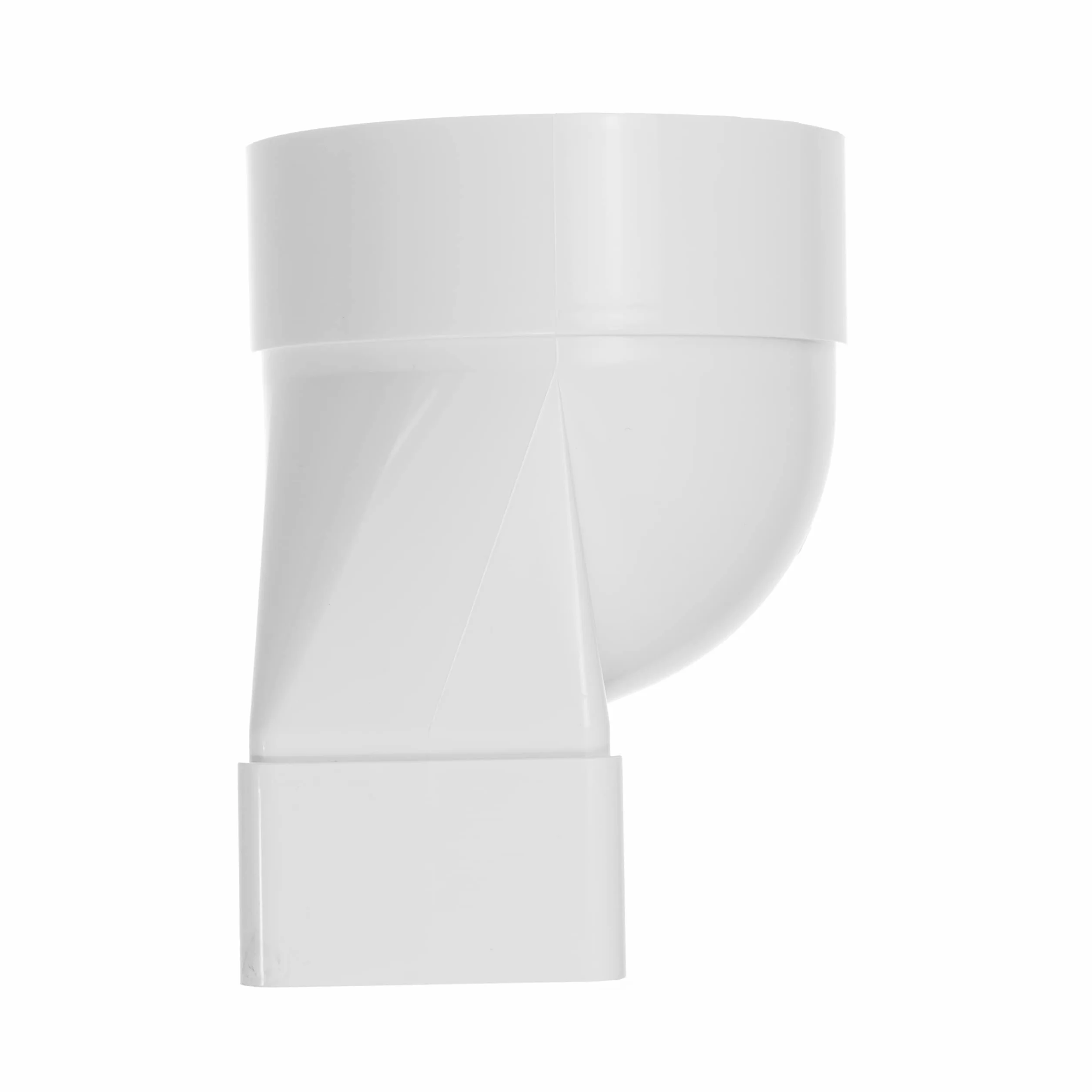 Vent Systems 150 x 75 mm, prostokątne, płaskie do Ø 125 mm, okrągłe złącze kanałowe – krótki poziomy wlot rury, sprzęgło wylotowe, ogrzewanie, chłodzenie, przyłącze wentylacyjne, adapter systemowy
