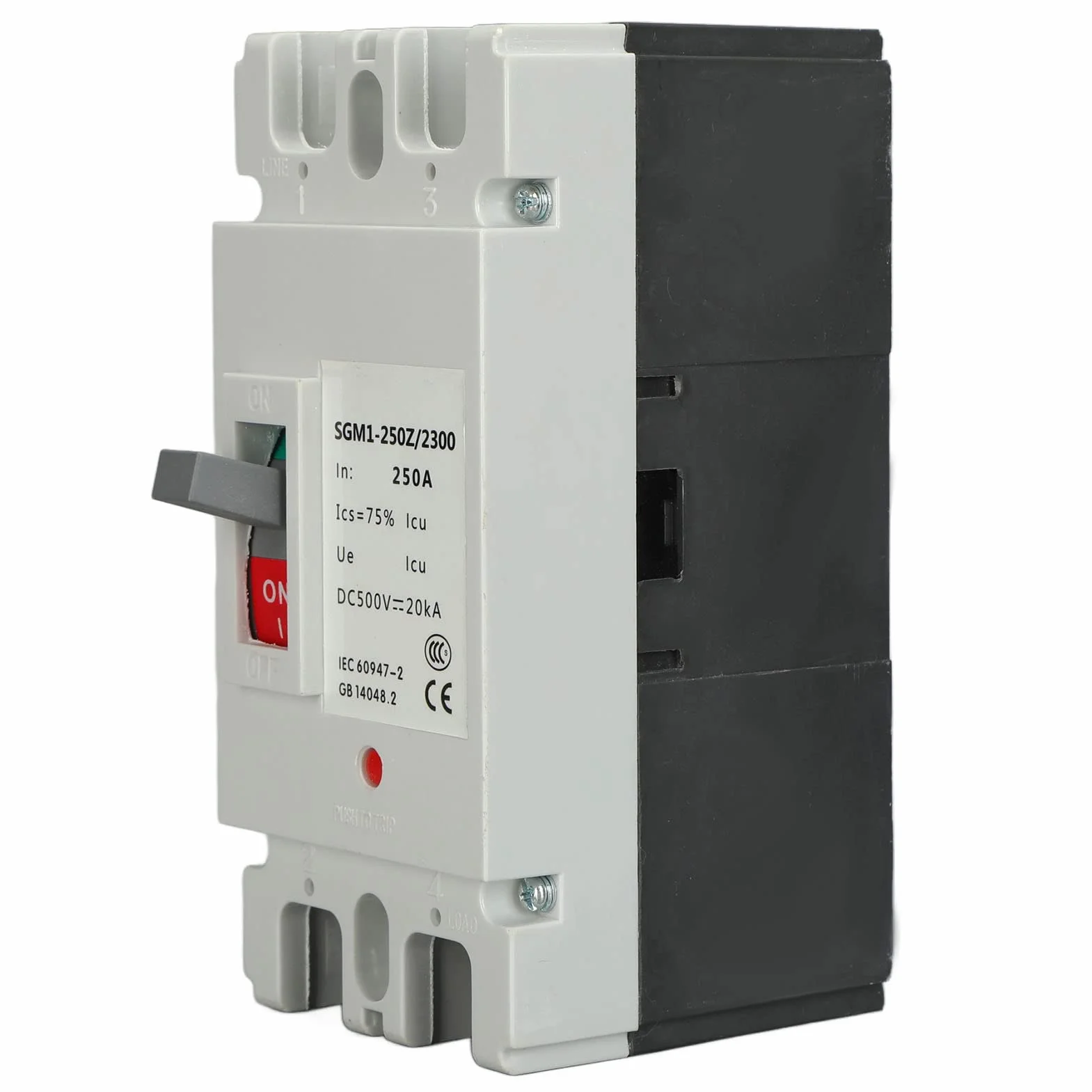 MCCB Przerywacz DC 500V 250A 2P Izolator do Systemu Fotowoltaicznego