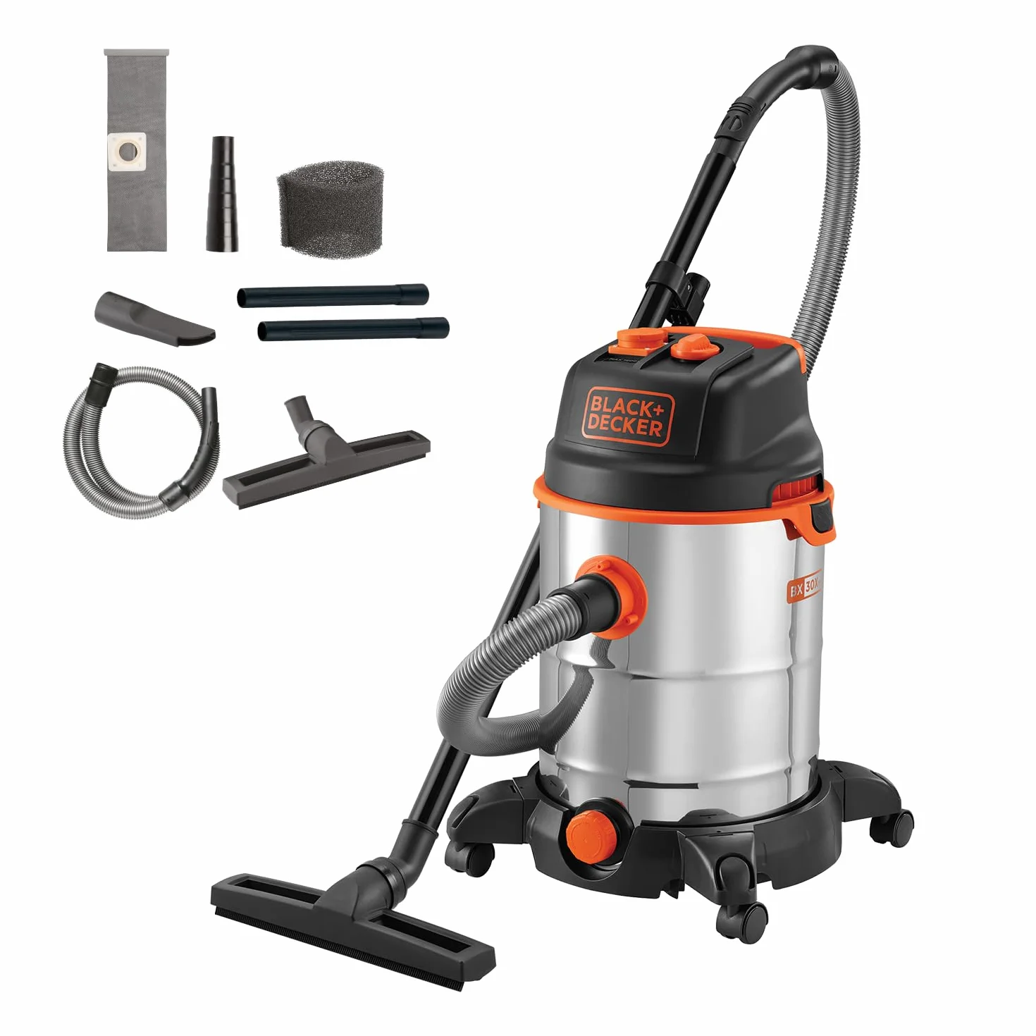 BLACK+DECKER BXVC30XTDE Odkurzacz do ciał stałych i płynnych 1600 W 30 litrów