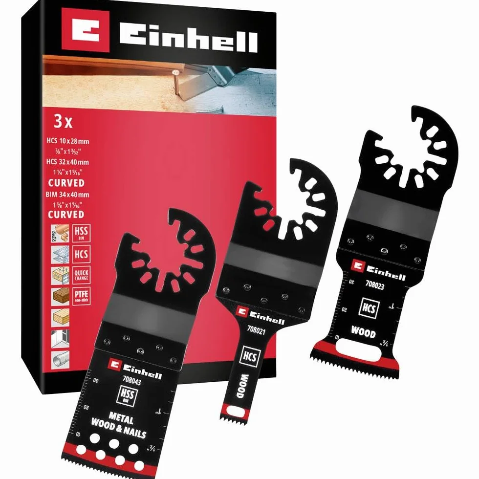 Einhell Zestaw narzędzi wielofunkcyjnych 3-częściowy HCS BIM brzeszczoty do pił wgłębnych PTFE