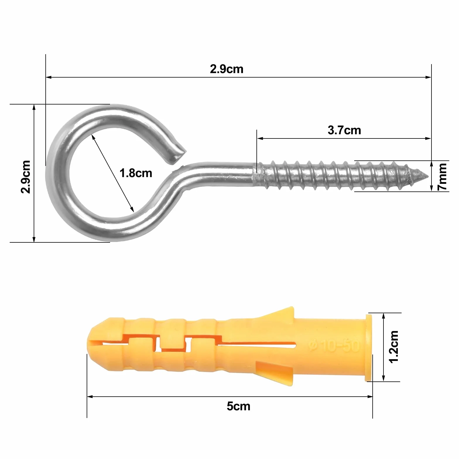 12 szt. M6 x 80 mm Haki na śruby oczkowe ze stali nierdzewnej