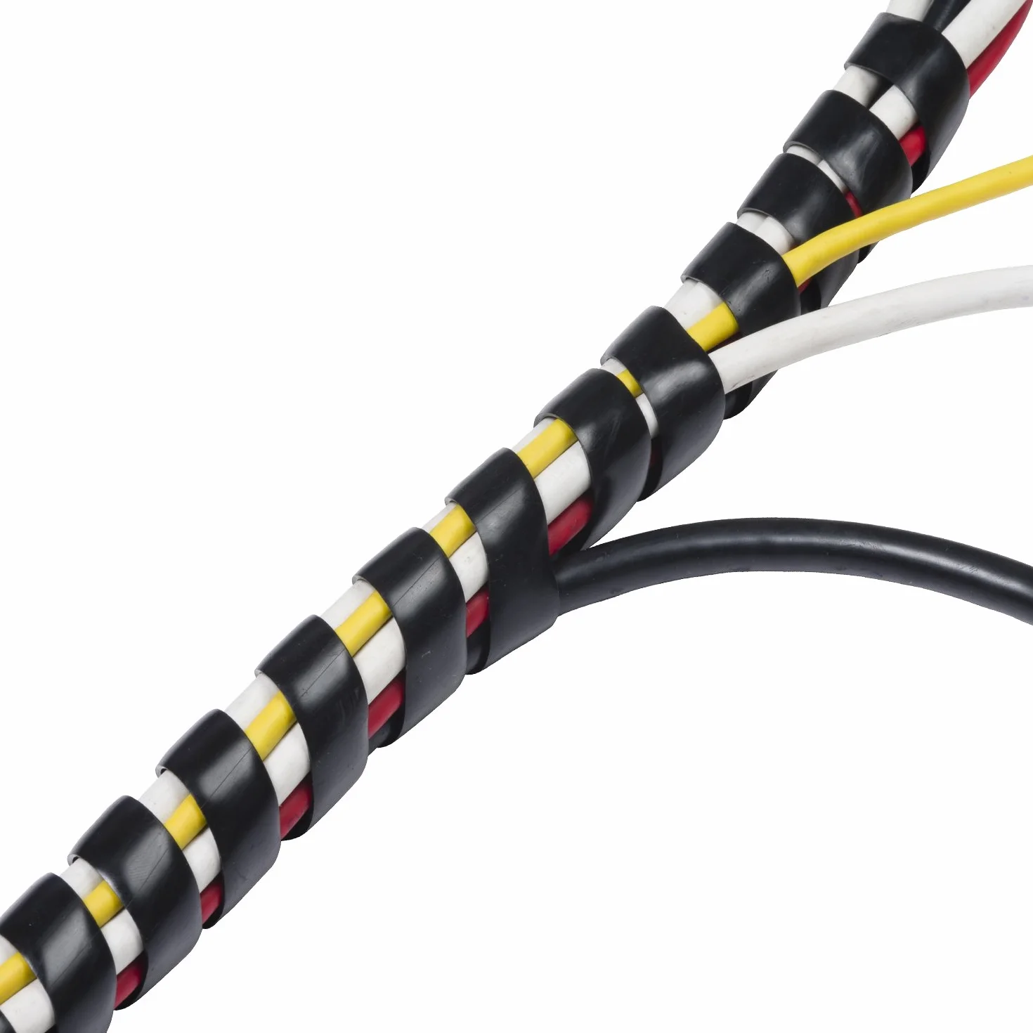 D-Line Oplot spiralny na kable, peszel do zarządzania kablami, do ręcznego owijania kabli o średnicy 10-40 mm, 2,5 m długości, czarny