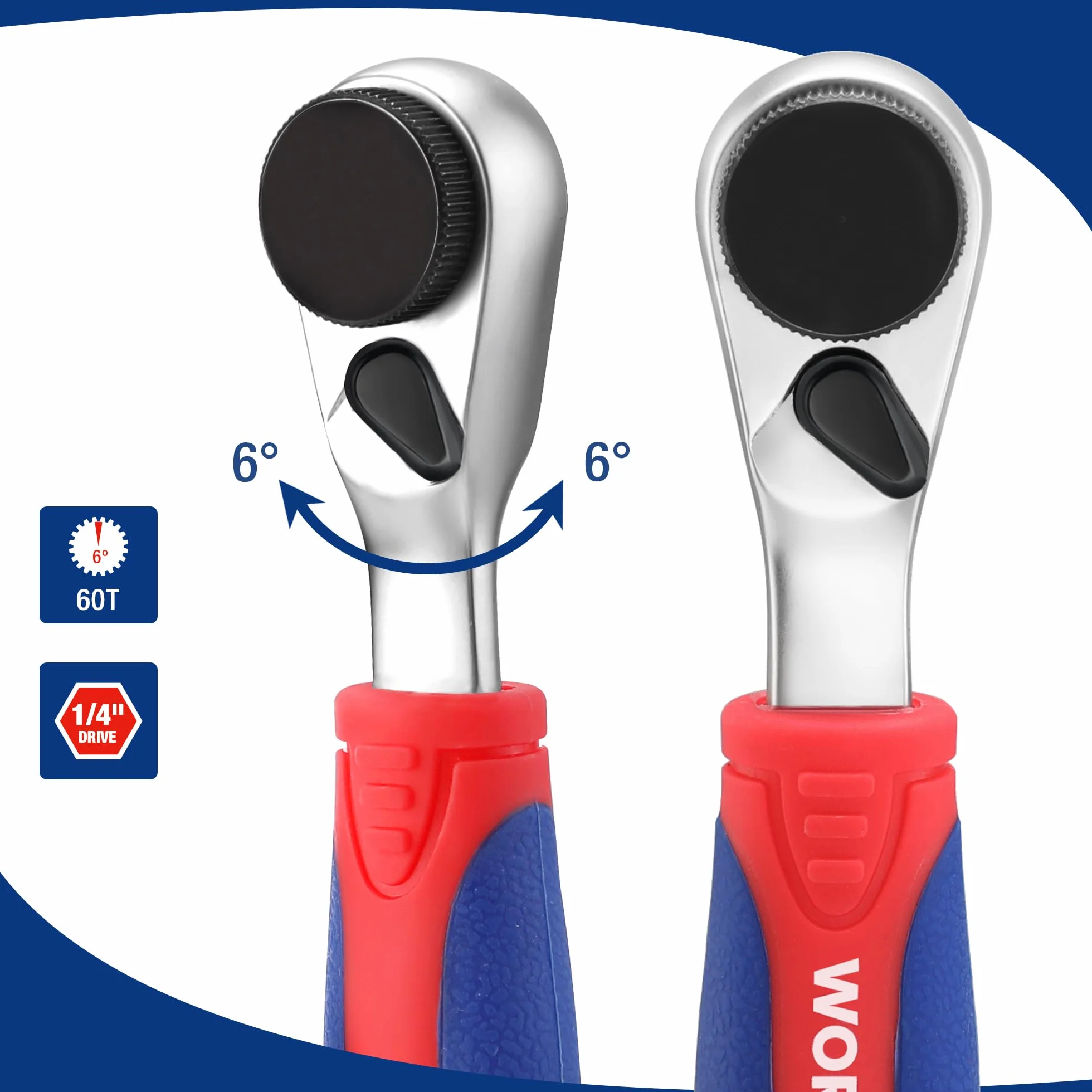 WORKPRO 43-częściowy zestaw wkrętaków z grzechotką 1/4"