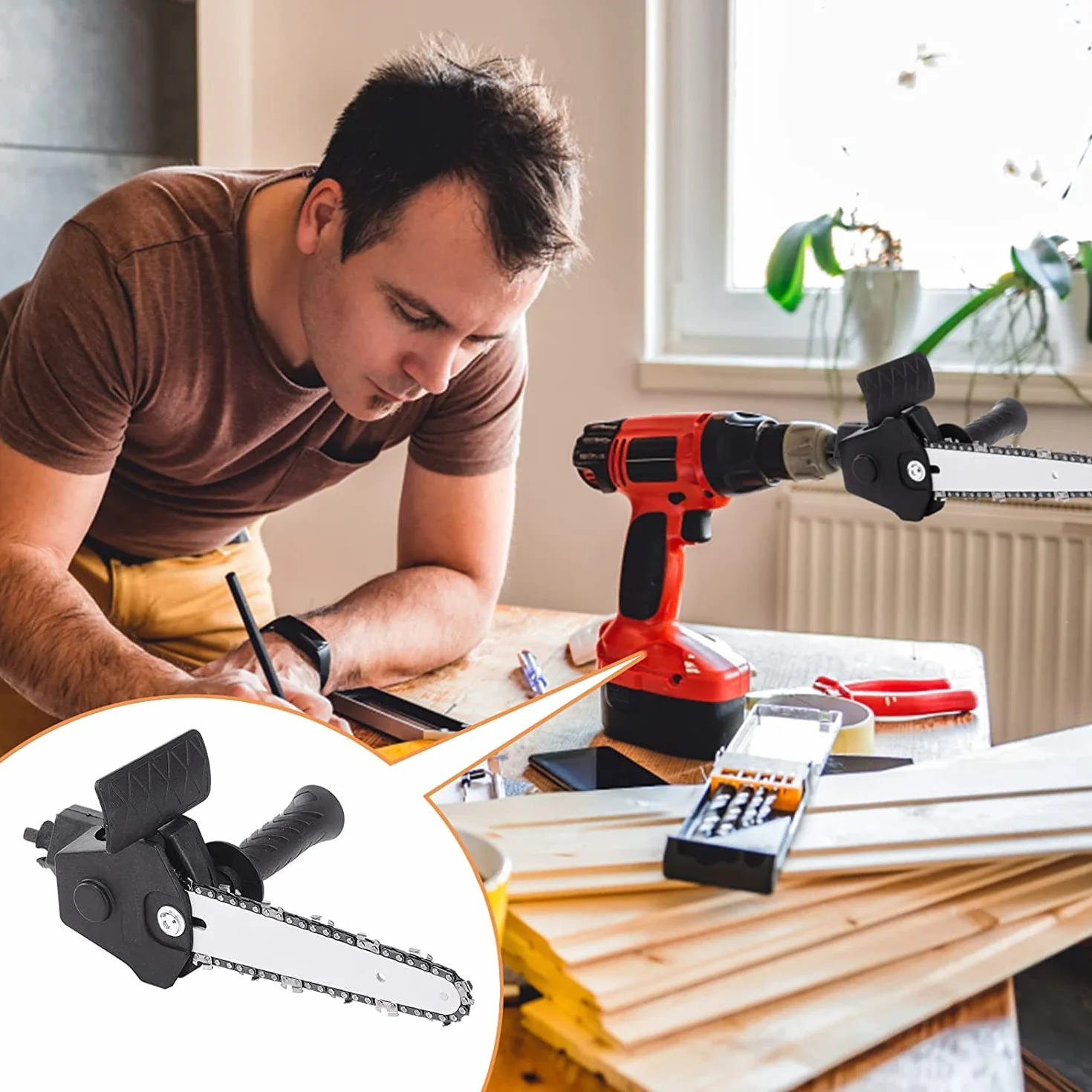 Adapter Wiertła do Piły Przenośna 6 cali do Obróbki Drewna