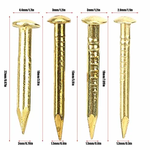 Mosiężne gwoździe 10 mm, 100 szt., dekoracyjne pudełka na zdjęcia, akcesoria DIY