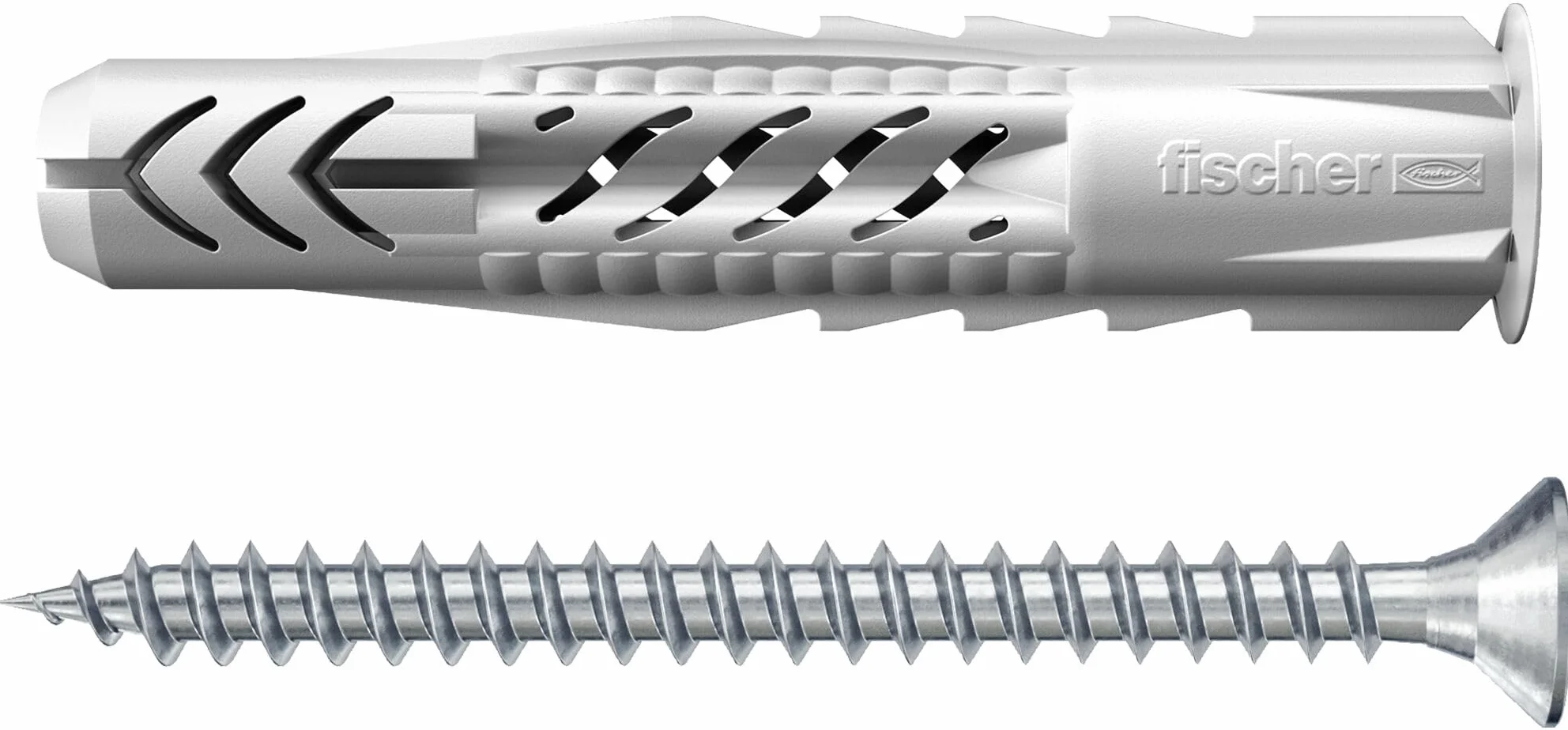 Fischer Zestaw UX 544257 kołków z śrubami do mocowania na pełnej ścianie, cegła perforowana, płyta gipsowo-kartonowa