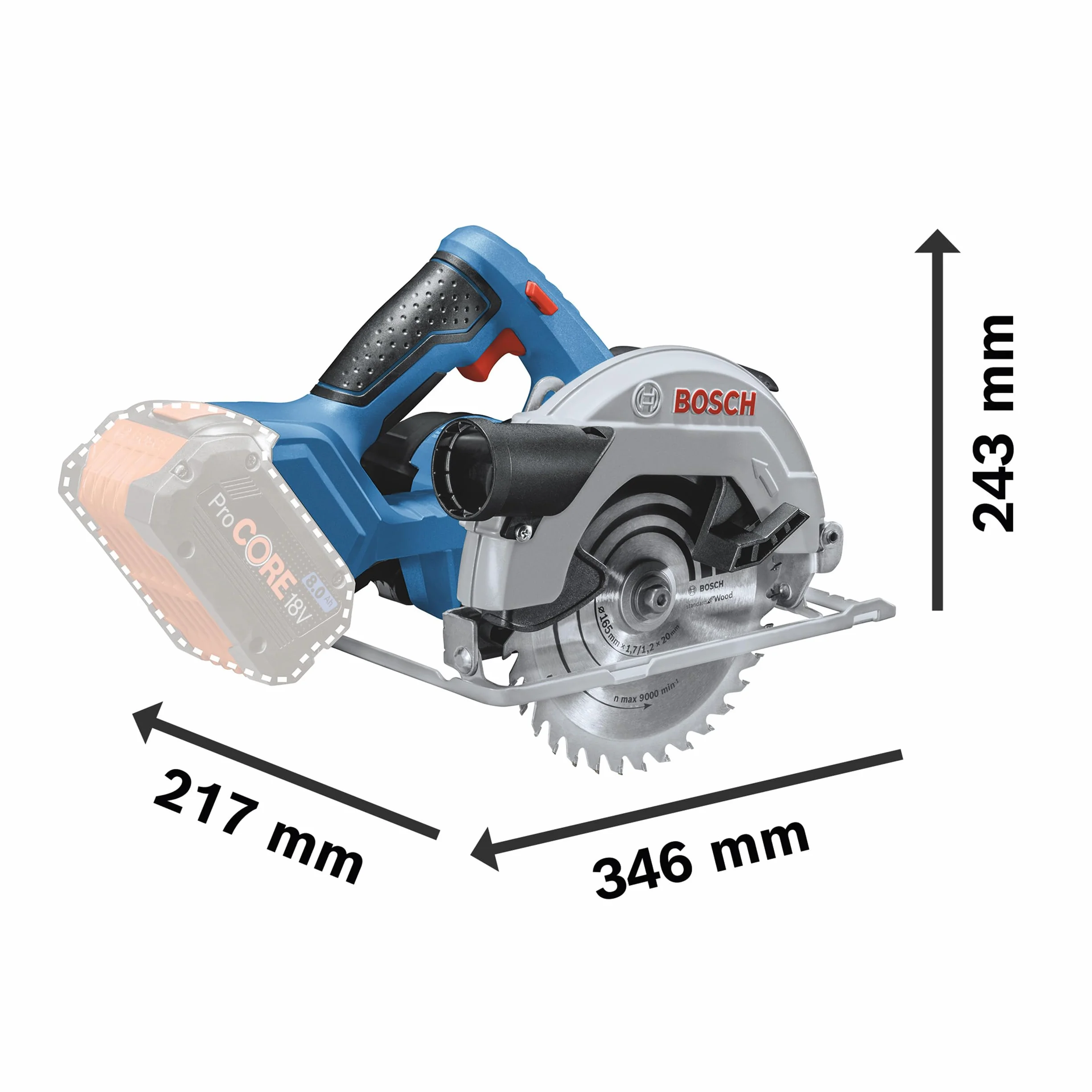 Bosch Professional GKS 18V-57 akumulatorowa pilarka tarczowa 18V