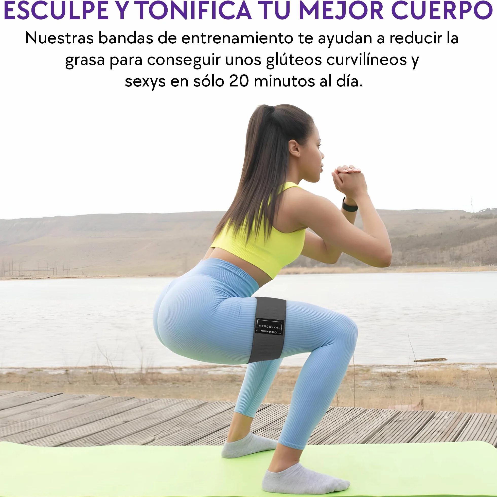 MERCURYAL 3-pasmowy elastyczny zestaw Musculacion - Elastyczne opaski Gluteos - Elastyczne opaski fitness Przeciwpoślizgowe - Paski Gluteum - Elastic Taśmy Muskulation (Czarny, Niebieski,