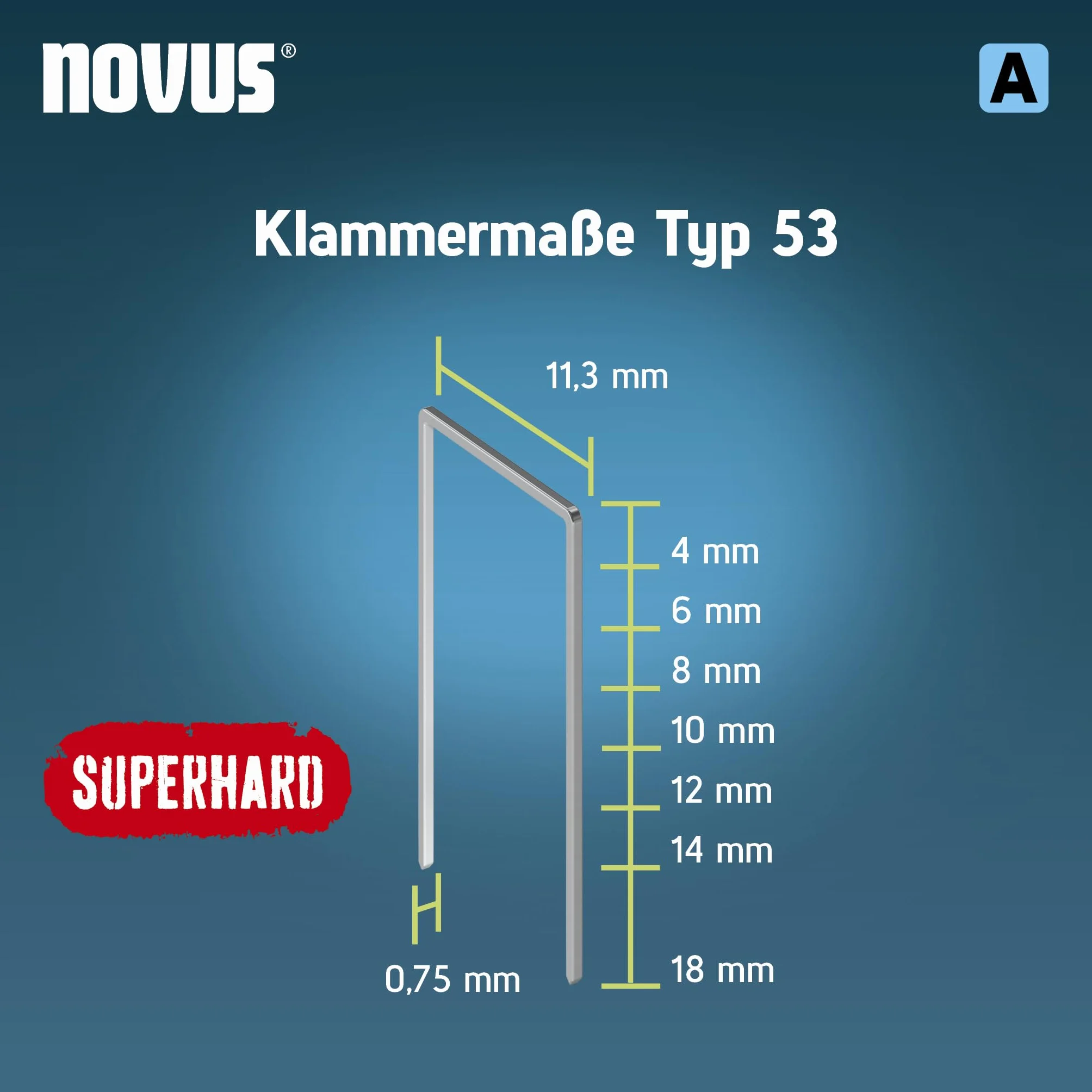 Novus Tools zszywacz typ 53 cienki drut 10 mm szary