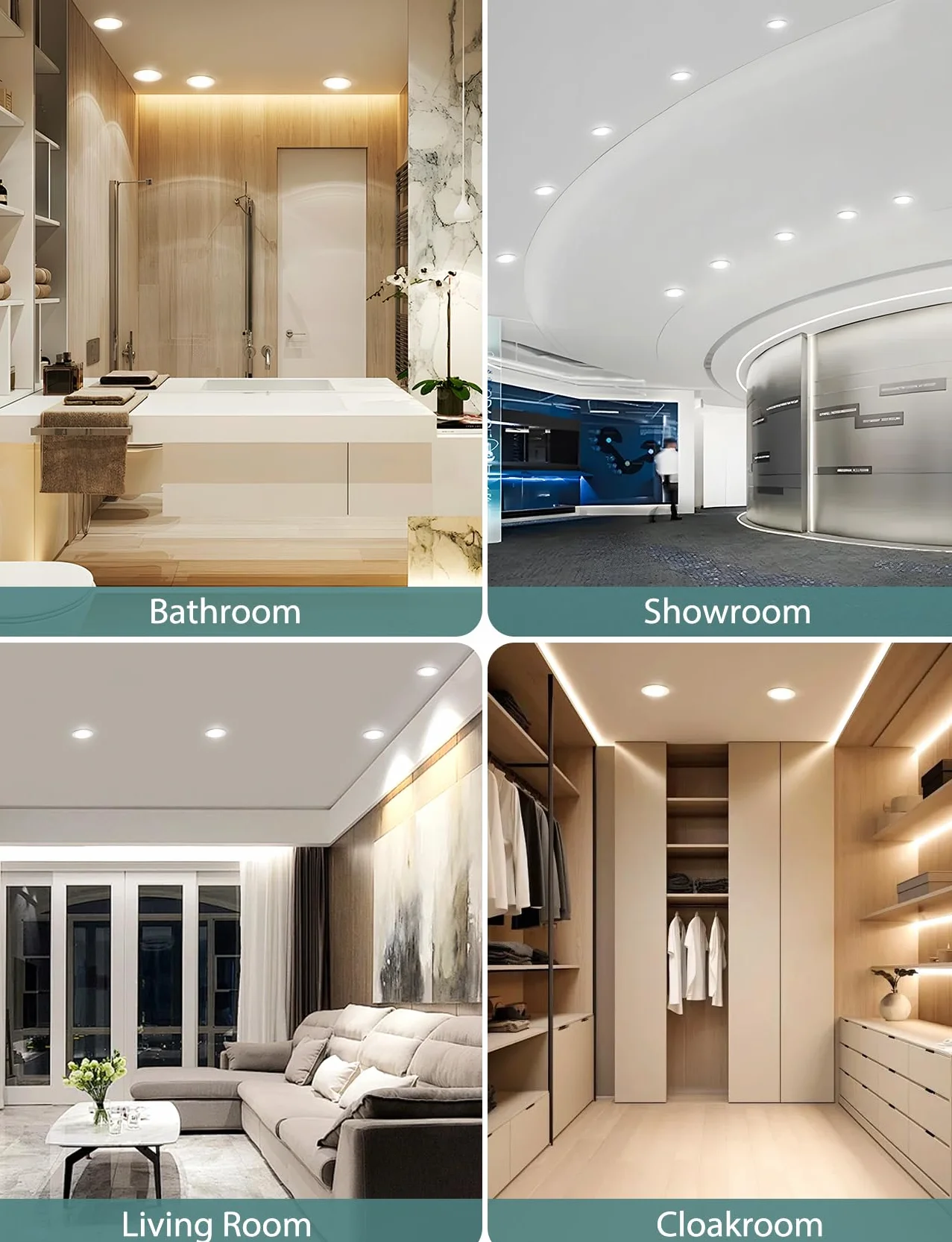 Aigostar LED Downlight wpuszczany w sufit 4,8 W IP65 wodoodporny 4000 K naturalne światło bardzo płaski biały ø87*H35 mm 6 szt.