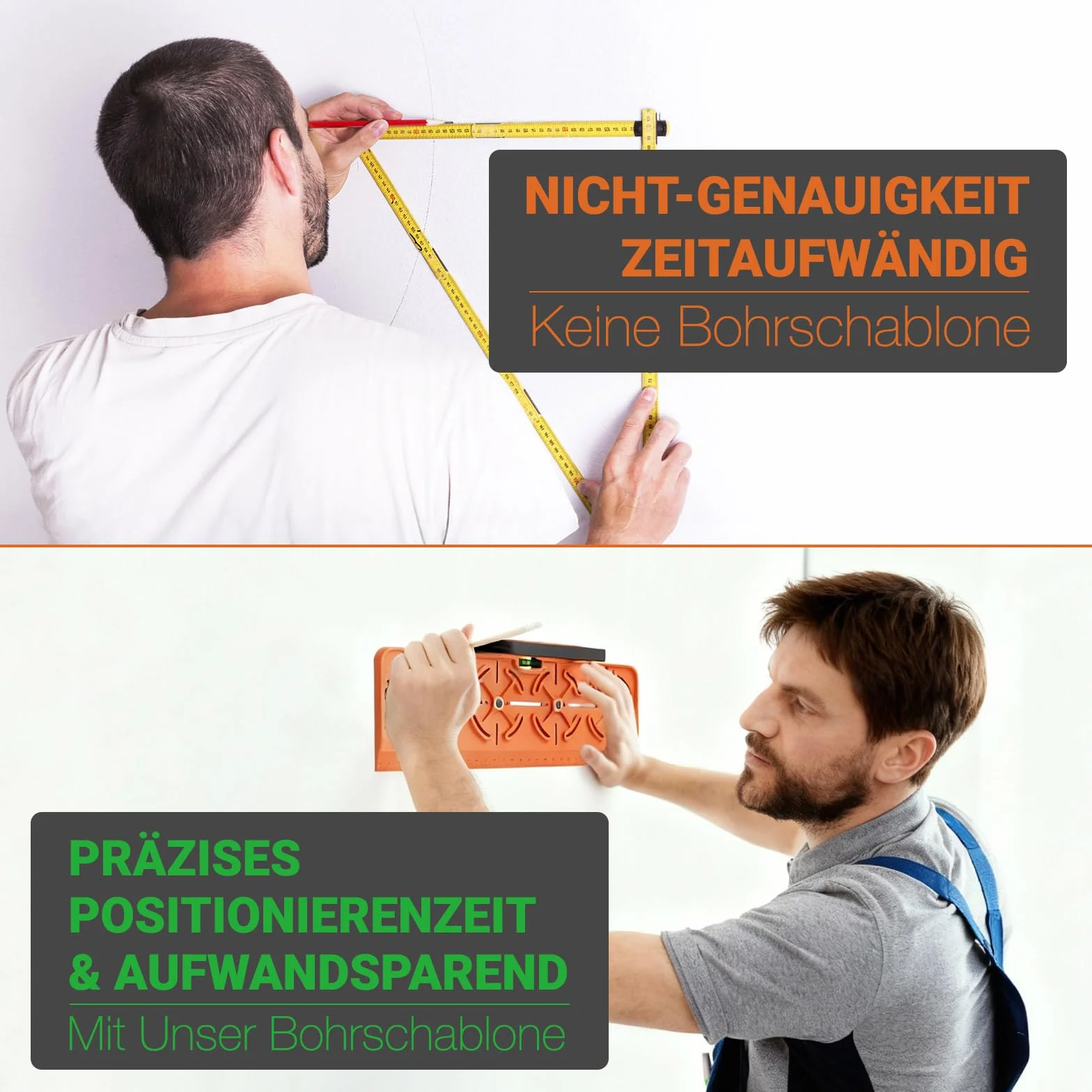 Szablon do wiercenia gniazdka z poziomicą, uchwytem i linijką 30 cm, narzędzie elektryka do gipsopłyt, gniazdo podtynkowe 71 mm odstęp