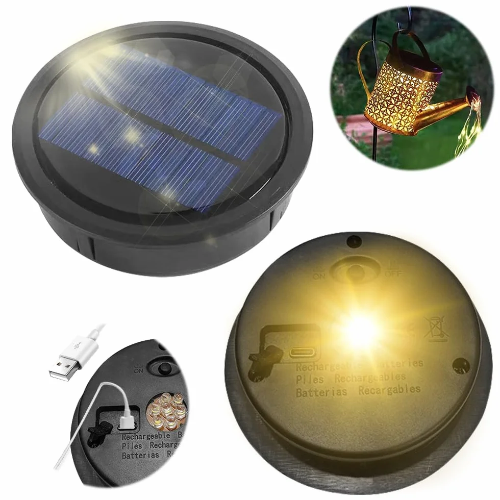Mineup Części zamienne do lamp solarnych 2 sztuki 10,5 cm wodoszczelna 1200 mAh ładowanie USB pokrywa latarni solarnej