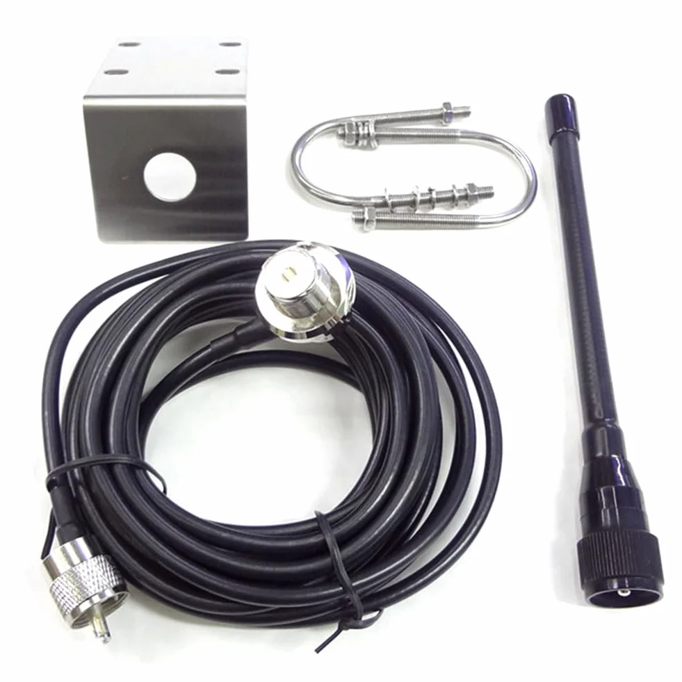 Części zamienne Antena morska VHF 156-163Mhz gumowa wodoodporna antena masztu z kablem 5M RG-58 do łodzi żaglówki jachtu