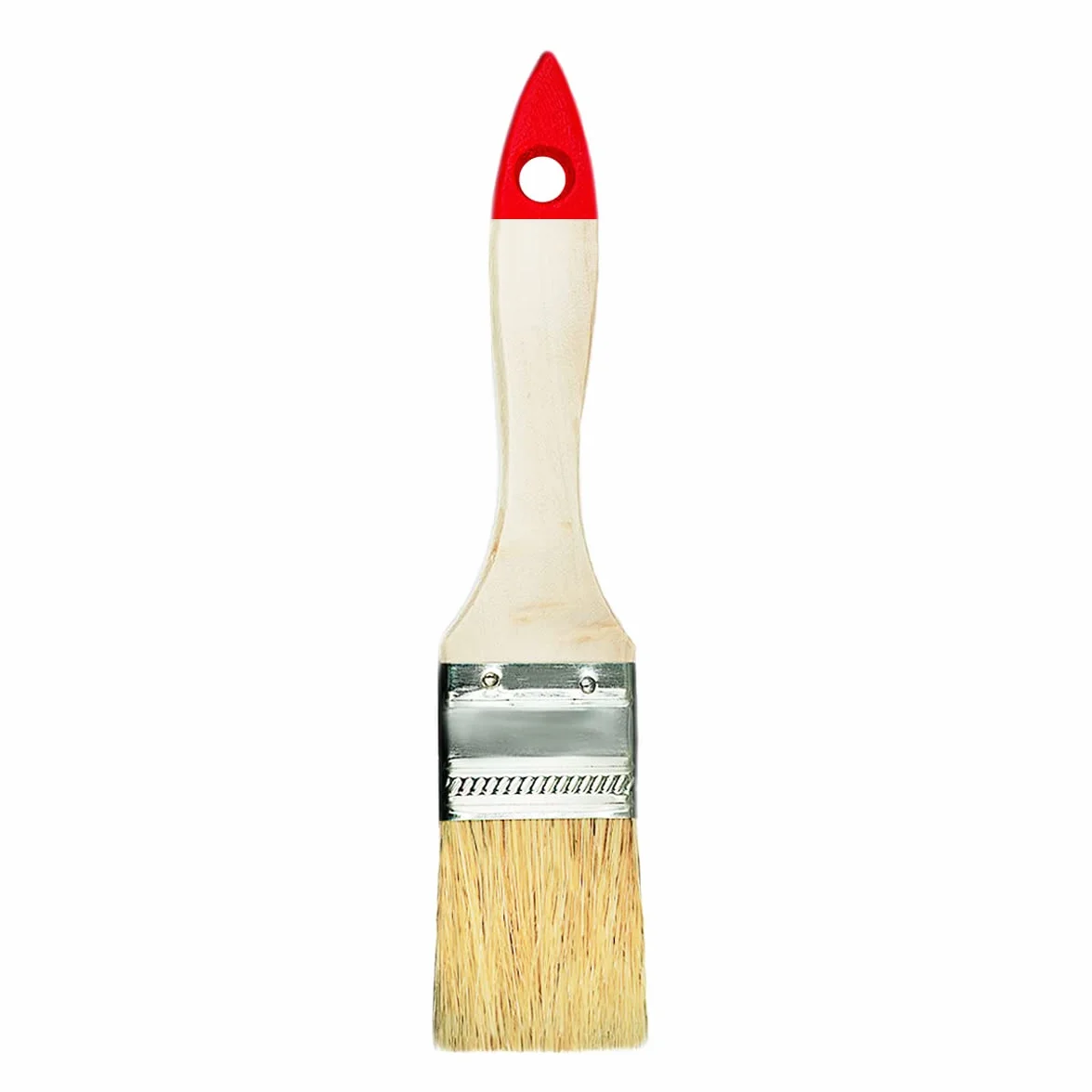 Zestaw 6 pędzli malarskich 3 płaskie 3 okrągłe 1,5" 2" 4" 6" włosie naturalne