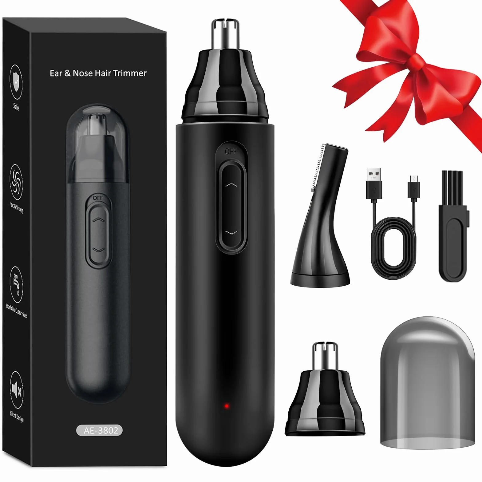 Trymer do nosa, strzyżenie włosów i uszu USB, ekran LCD, IPX7 trymer do uszu, maszynka do golenia nosa dla mężczyzn i kobiet