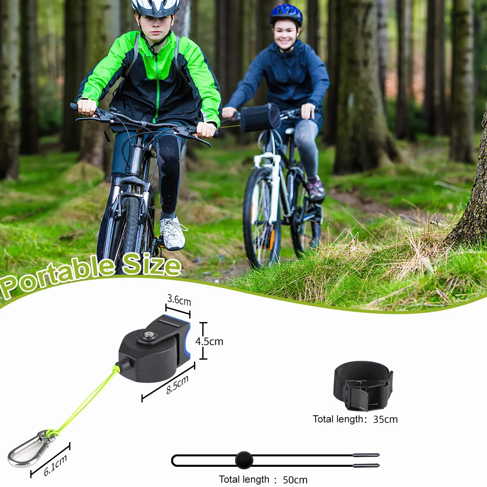 Lina Holownicza Rower Kids, 2M Lina Trakcyjna Rowerowa Uniwersalna Automatyczna Wysuwana Rodzice Dziecko Rower Holowniczy Lina Holownicza 120Kg dla Dzieci MTB BIK