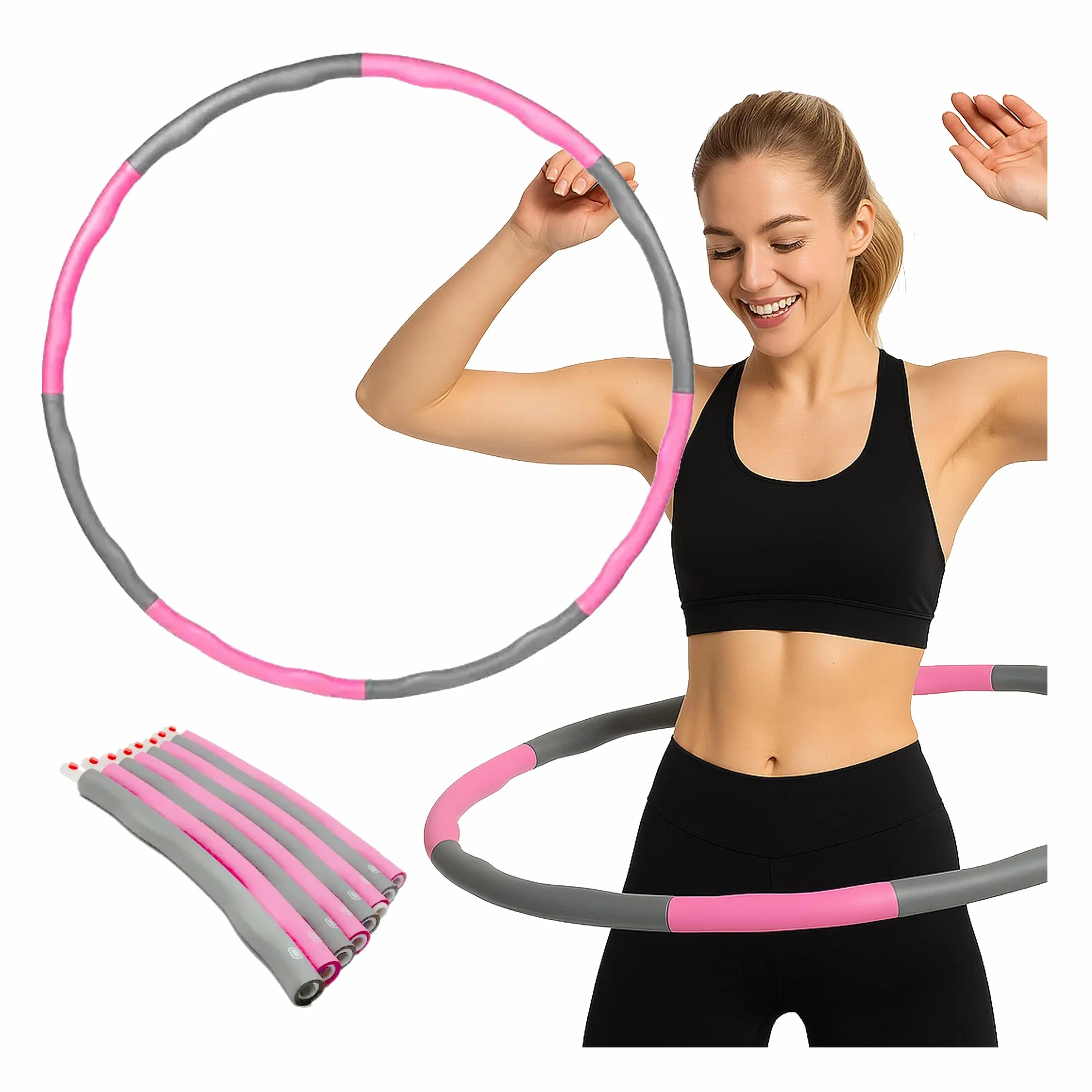 molti Hula Hoop 95 cm – opona fitness z masującymi wypustkami, można zdjąć i składać, idealne do odchudzania, treningu brzucha i kształtowania sylwetki