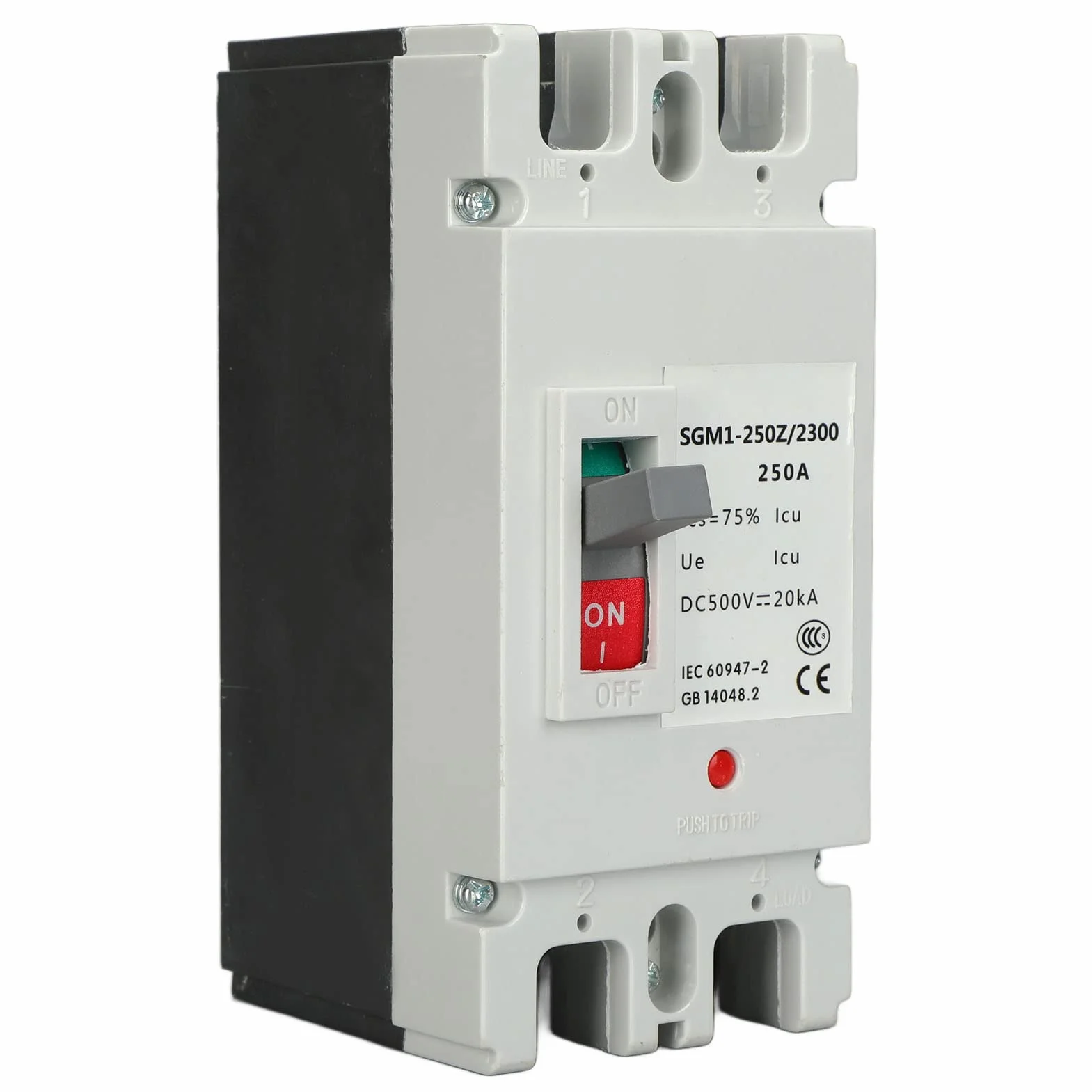 MCCB Przerywacz DC 500V 250A 2P Izolator do Systemu Fotowoltaicznego