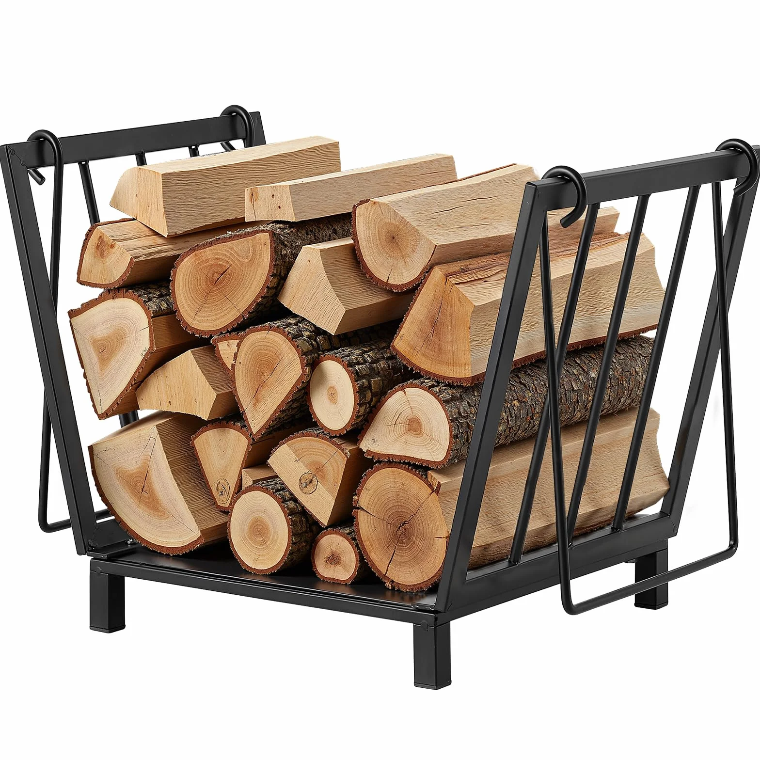 Amagabeli Firewood Racks Fireplace Log Holder 14,2 x 12,6 x 12,4 cala Wood Storage Log Carrier Outdoor Fire Pit Stove