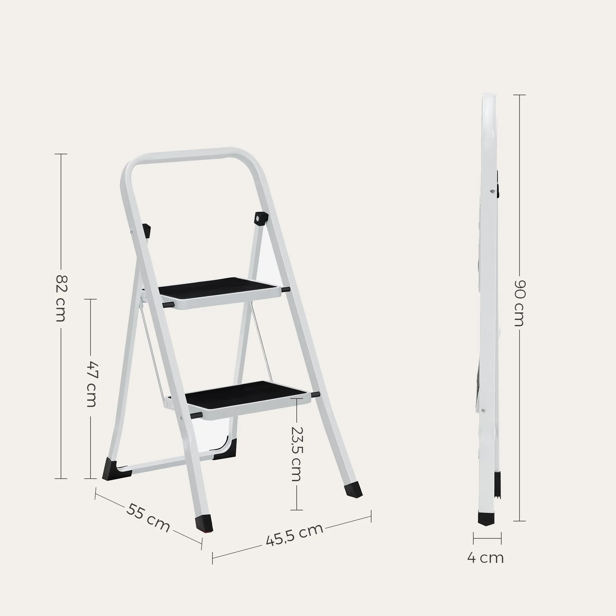 SONGMICS Drabina składana 2-stopniowa 150 kg 240 cm GSL12WT