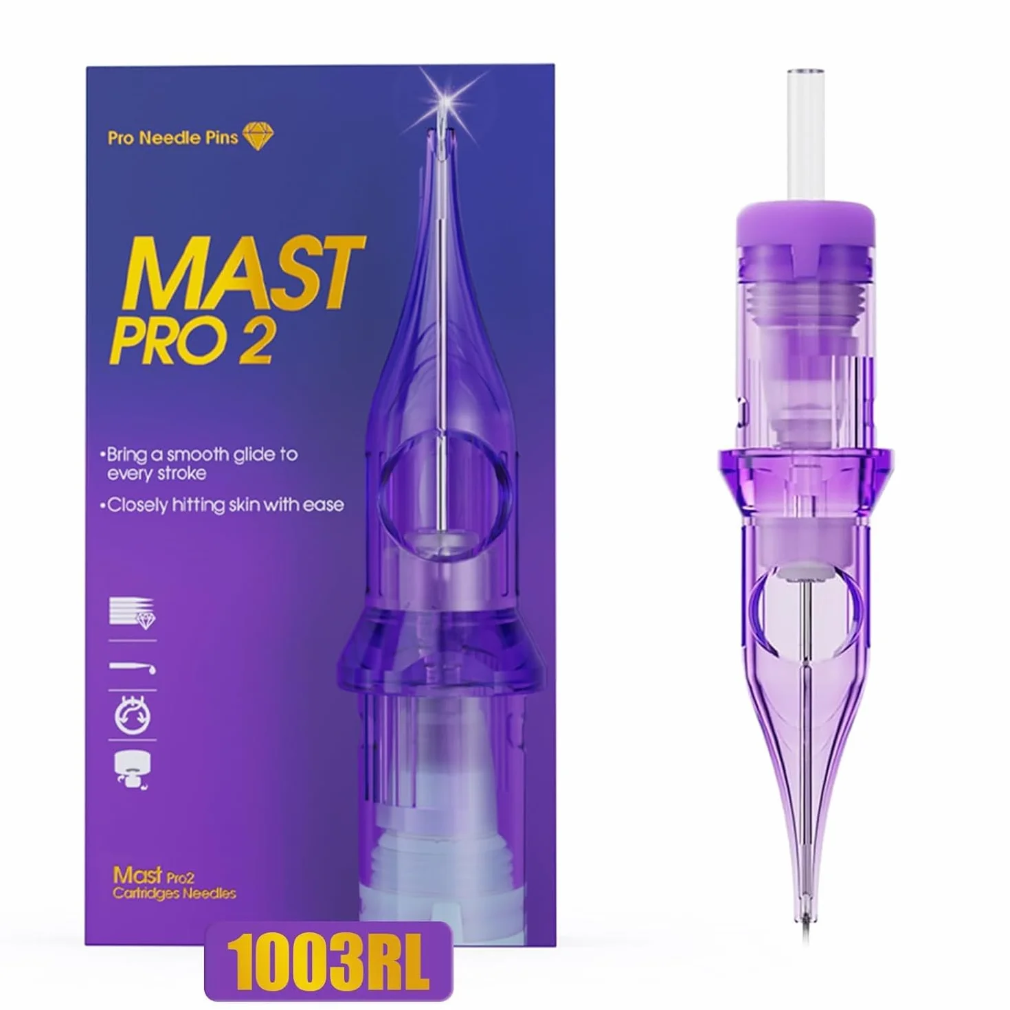 Mast Pro2 Tattoo Needles Kit 20pcs Bugpin Round Liner #1003RL 0.30mm Tattoo Cartridges for Tattoo Pen Machine