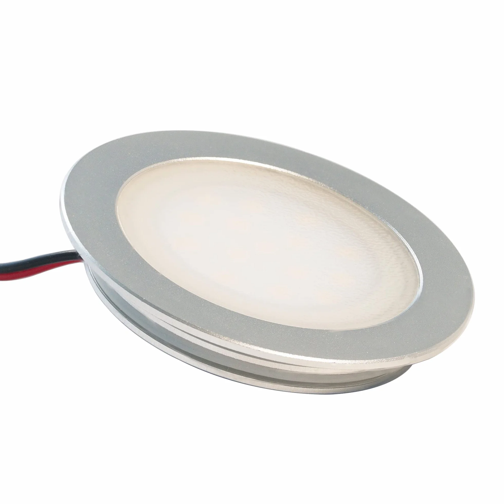 VBLED Mini reflektor LED do zabudowy, 0.9W, 12V, IP67, anodowane aluminium, ciepła biel, głębokość 12 mm