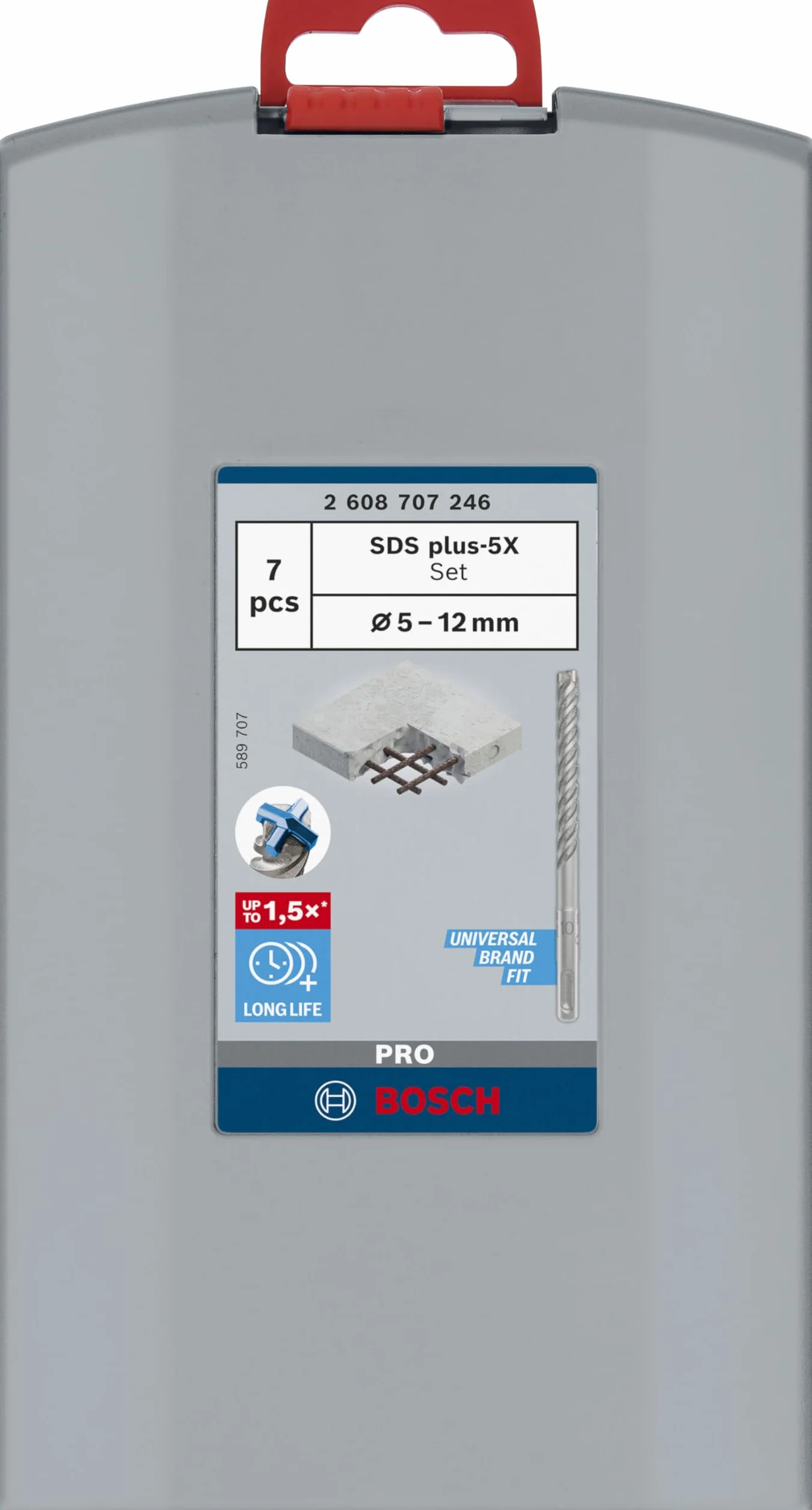 Bosch 7x Zestaw wierteł PRO SDS plus-5X Ø 5,0-12,0 mm