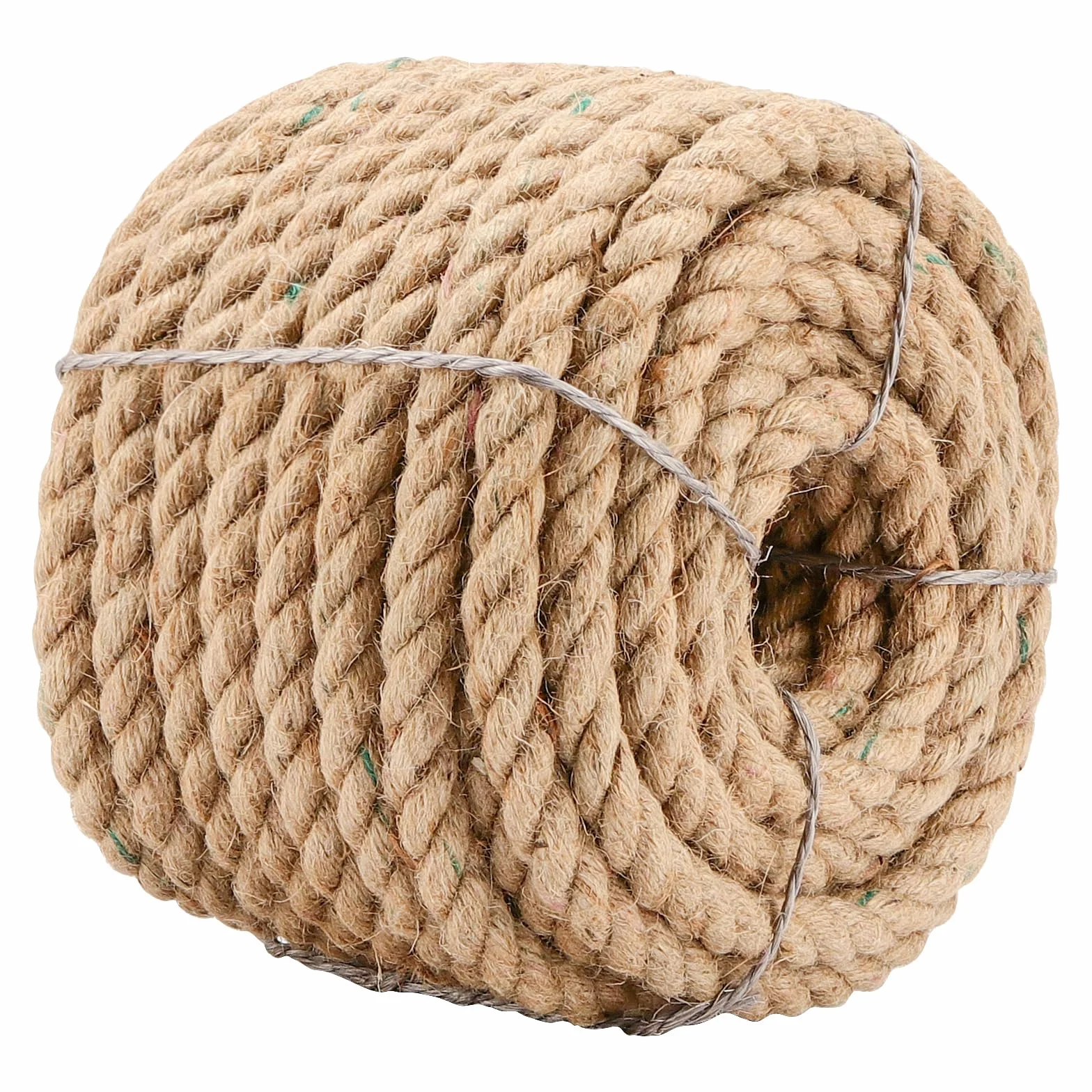 Naturalna lina jutowa 20 m x 12 mm, 4-żyłowa skręcona lina konopna do majsterkowania