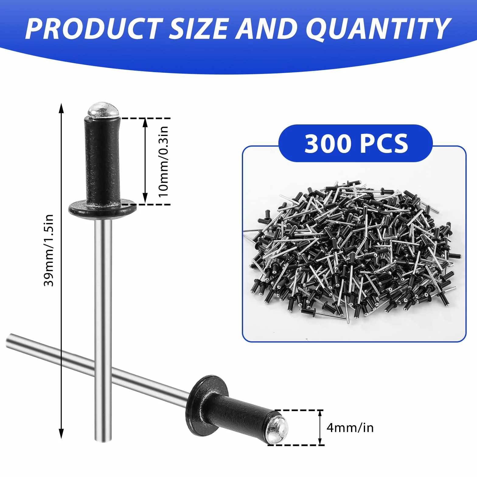 Nity zrywalne aluminiowe 4x10 mm zestaw do metalu