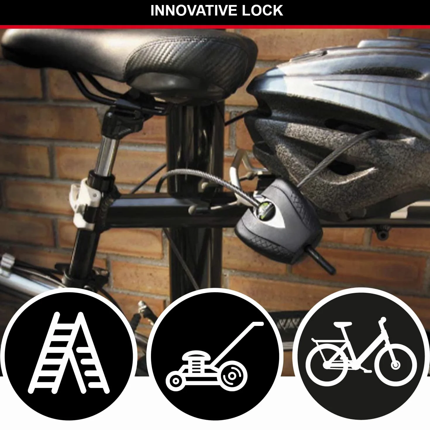 Master Lock 8417Dpro Cavo Python Antifurto per Bicicletta, Lunghezza Regolabile 175 cm, Nero