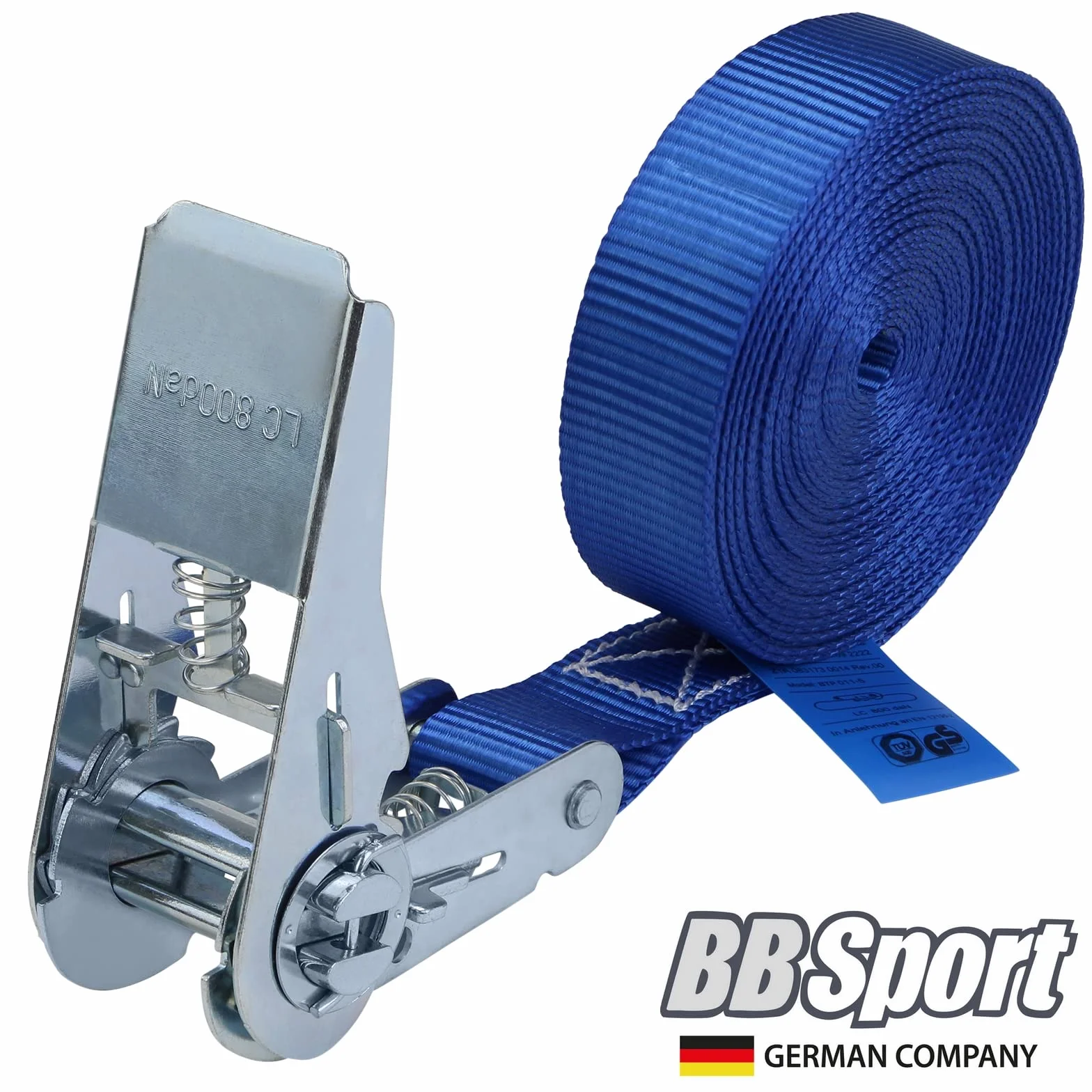 Pas mocujący z grzechotką zestaw 4 sztuk 6 m 25 mm 800 kg DIN EN 12195-2
