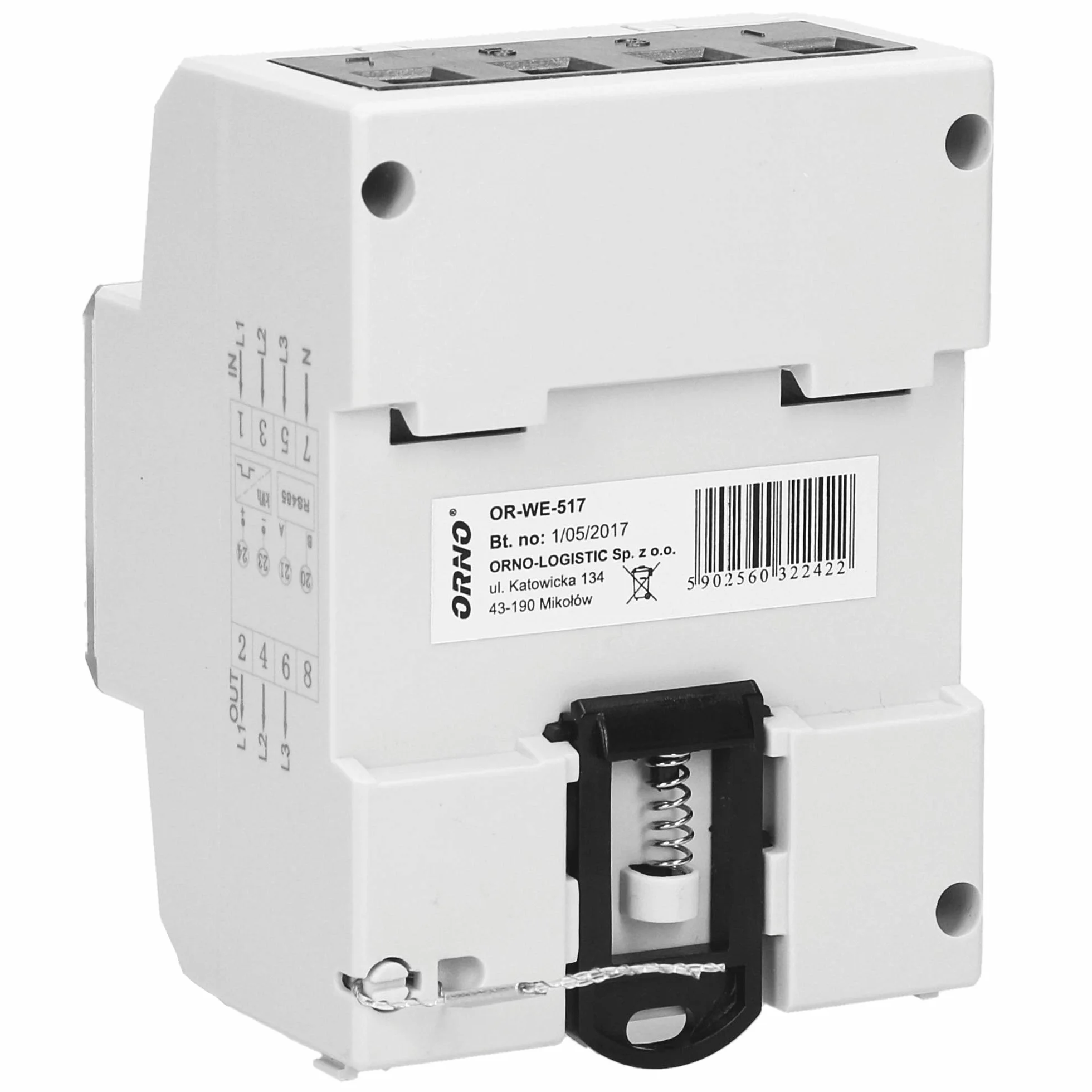 ORNO OR-WE-517 multitarif dwudrożny licznik prądu, szyna montażowa 3-fazowy, 0,25 A - 80 A, 3 x 230 V/400 V