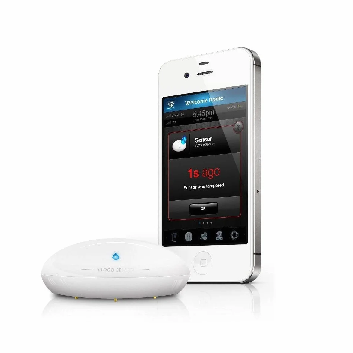 Fibaro Flood Z-Wave Plus Water Leak Freeze Temperature Sensor 3V White