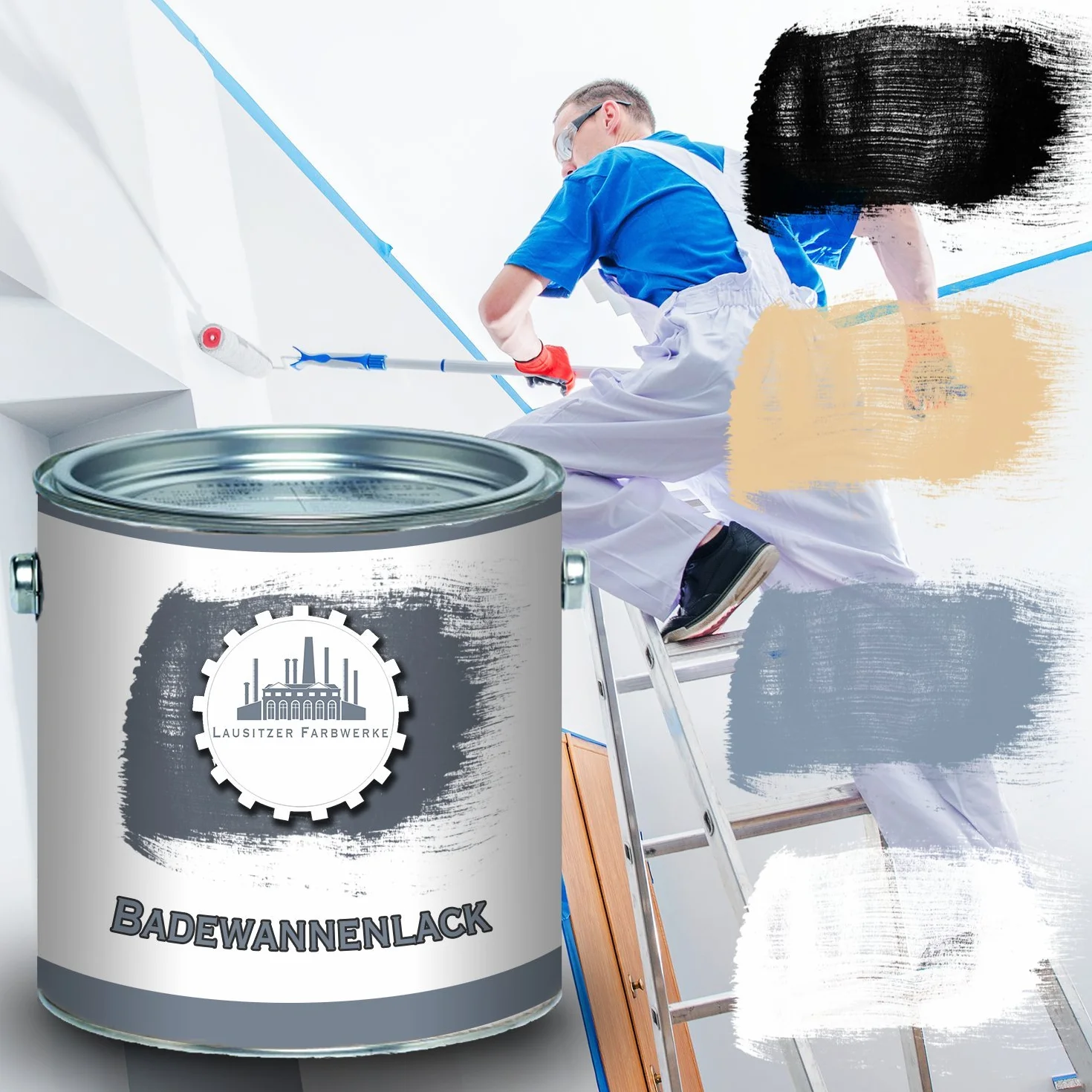 Lausitzer Farbwerke 2K lakier do wanien GFK-lack powłoka emaliowa 1 L Biały