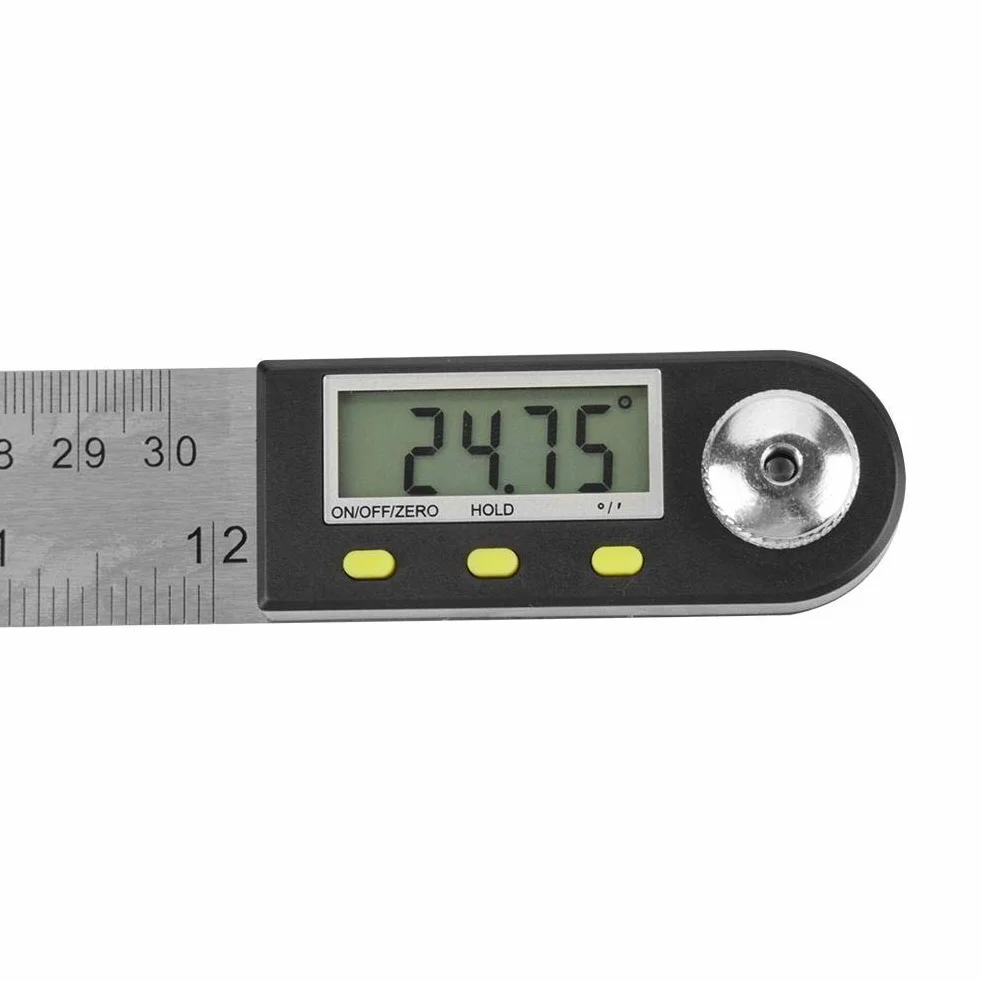 Kątomierz cyfrowy 2 w 1 0-300mm 360° Stal nierdzewna Elektroniczny kątomierz Goniometr Linijka pomiarowa Ekran LCD