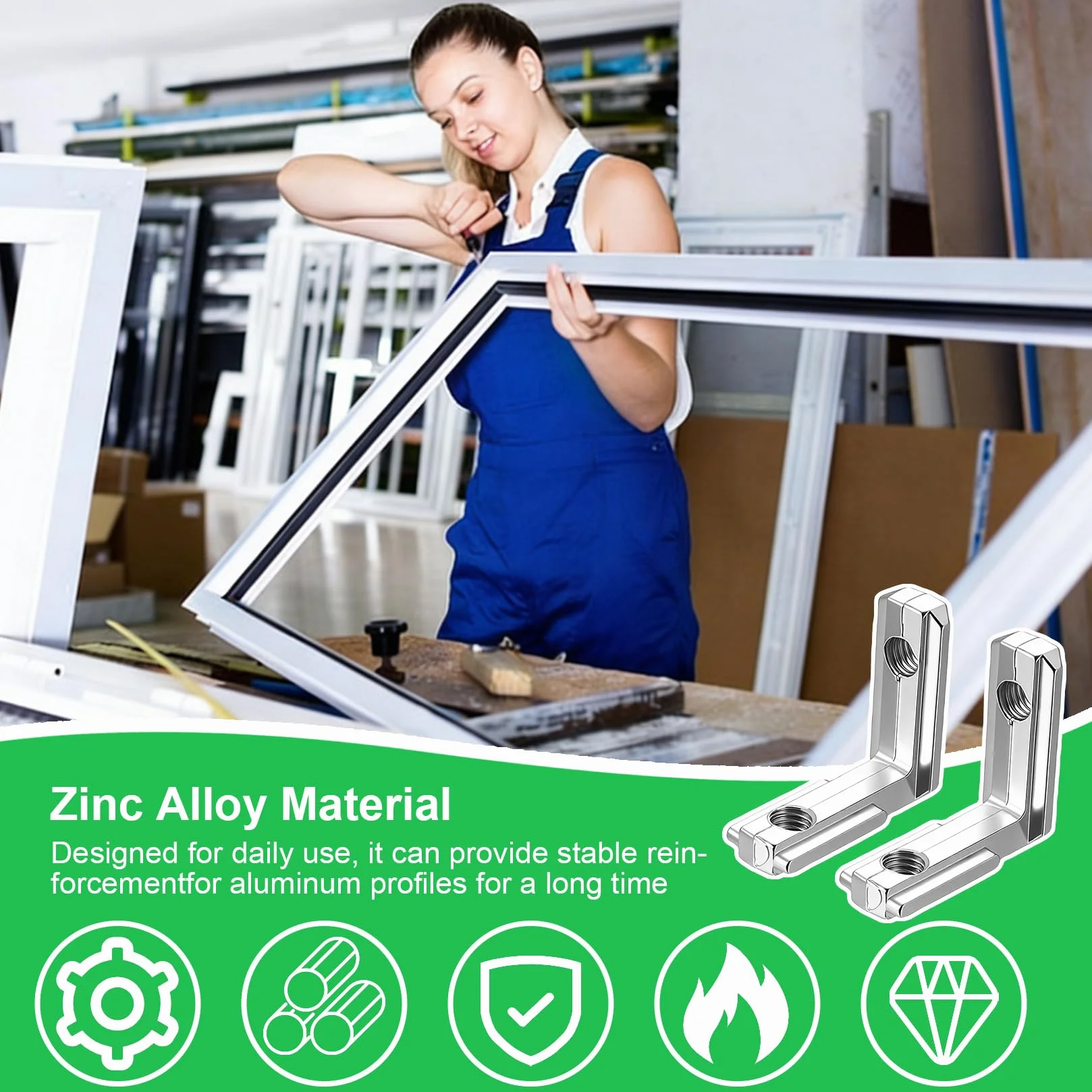 Kątowniki wewnętrzne T-Nut 20x20 do profili aluminiowych 2020, łączniki narożne M5, rowek 6 T 90°, zestaw 30 szt.