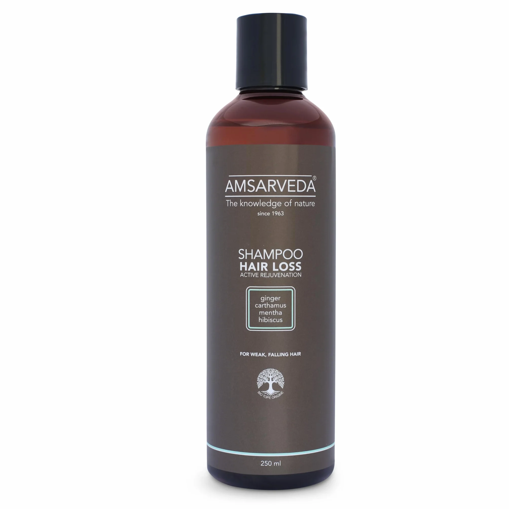 Amsarveda Hair Loss Active Rejuvenation Shampoo- 100% Naturalny, Ajurwedyjski, Głębokie Oczyszczanie, Odżywianie, Bez Parabenów i Sulphate 250ml