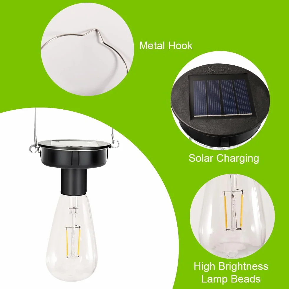 Lampy solarne do ogrodu 8 cm zamiennik żarówki LED modułu solarnego panelu słonecznego wiszące 2 sztuki